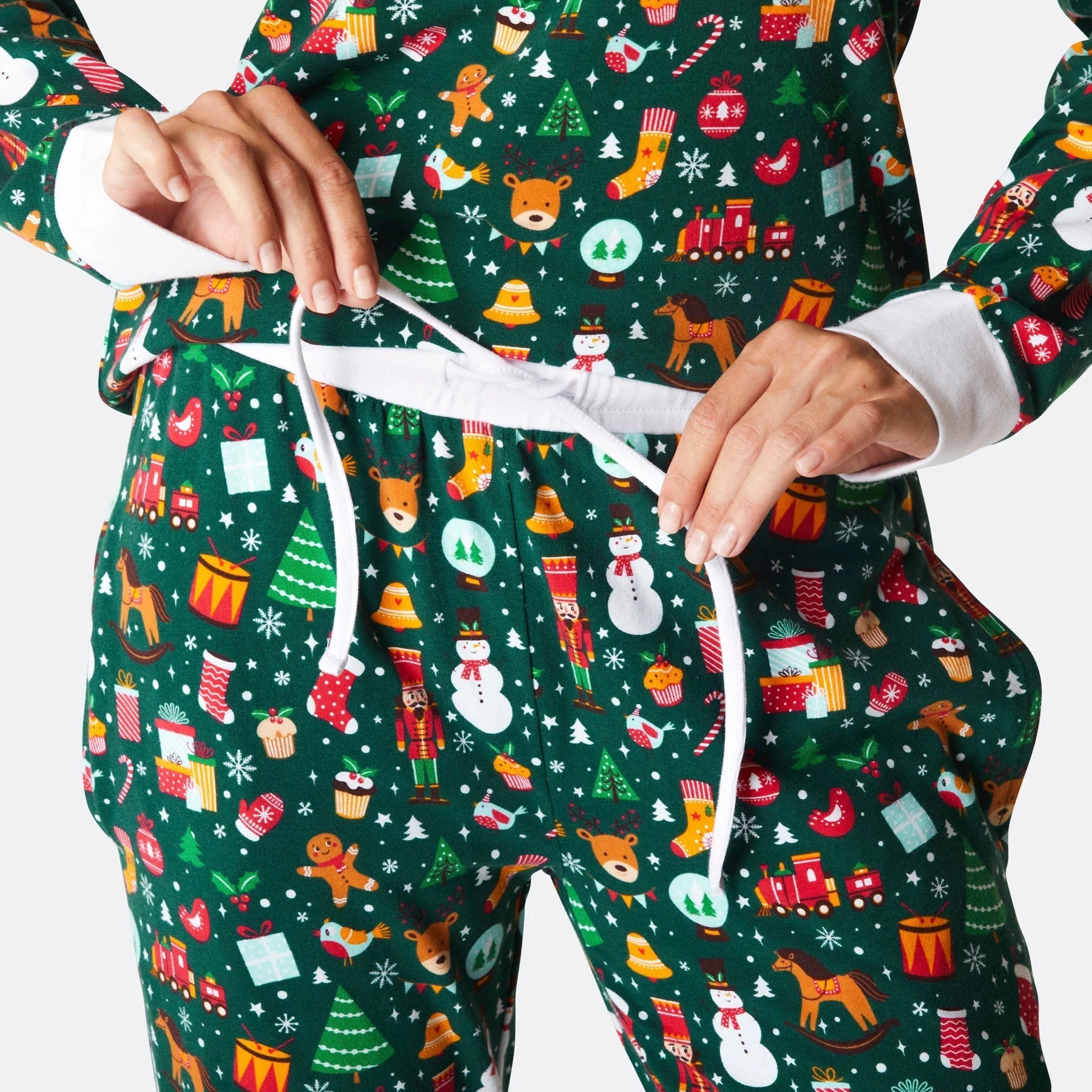 Grüner Weihnachtstraum Weihnachtspyjama Damen - Image 5