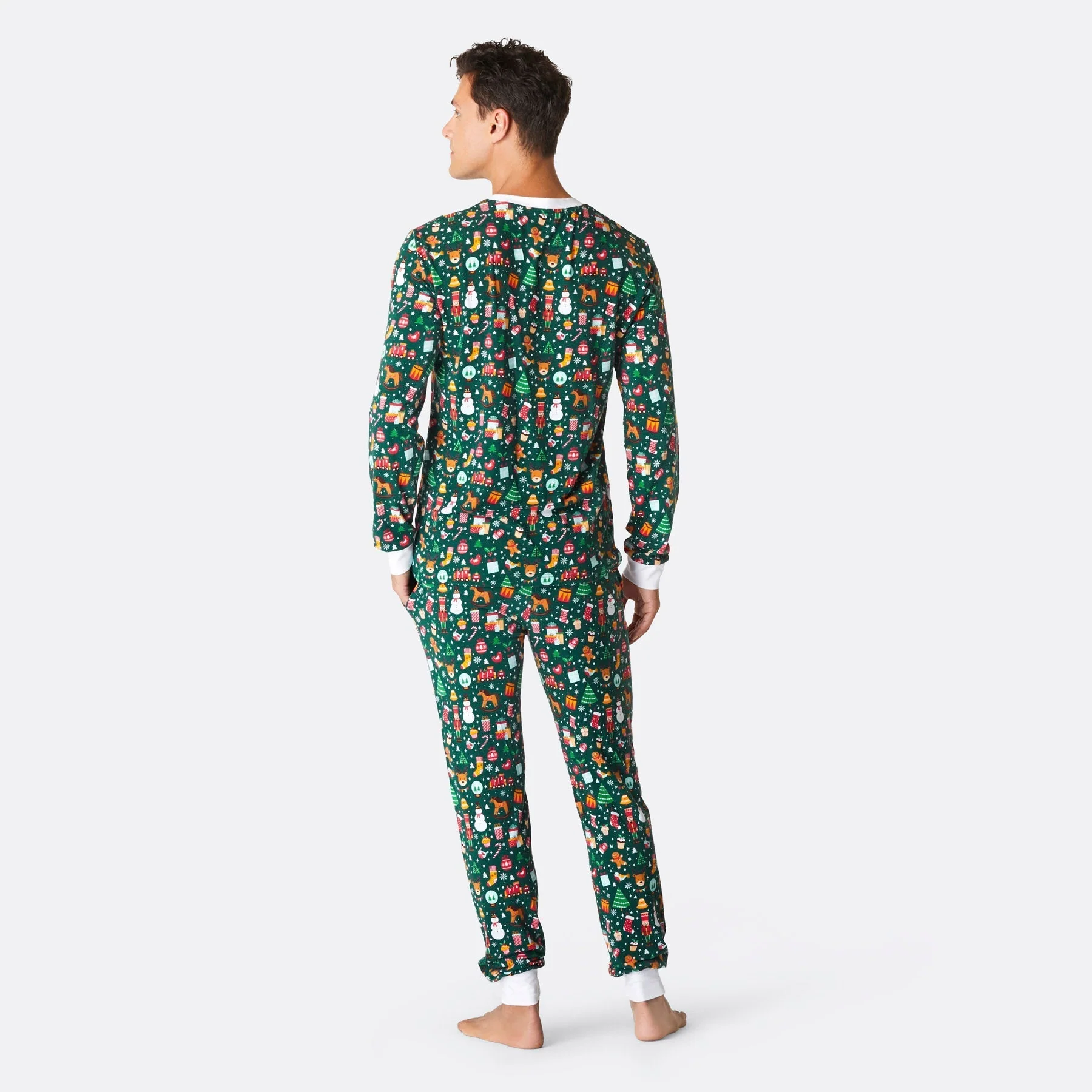 Grüner Weihnachtstraum Weihnachtspyjama Herren - Image 3