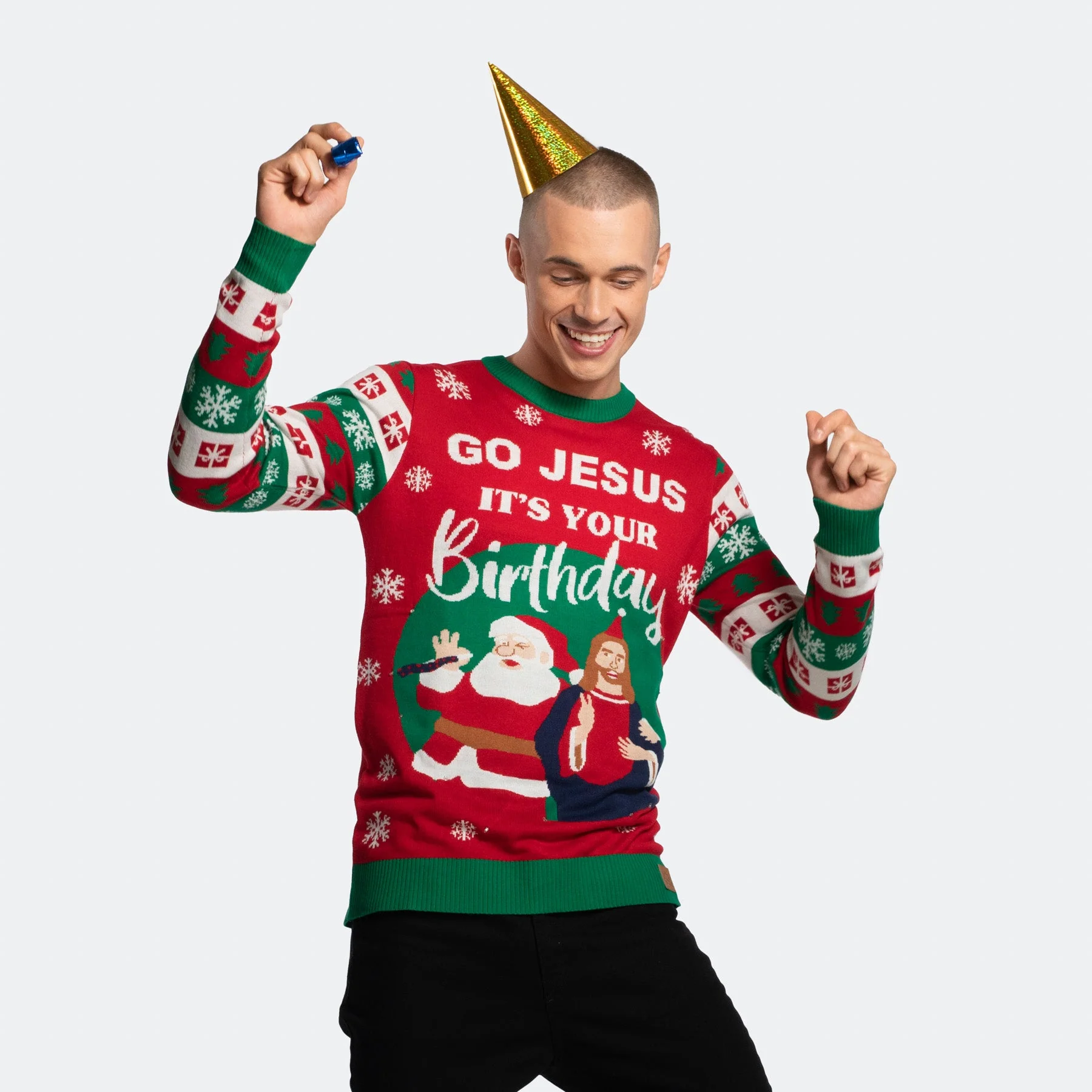 Go Jesus, it´s Your Birthday! Weihnachtspullover Herren - Image 2