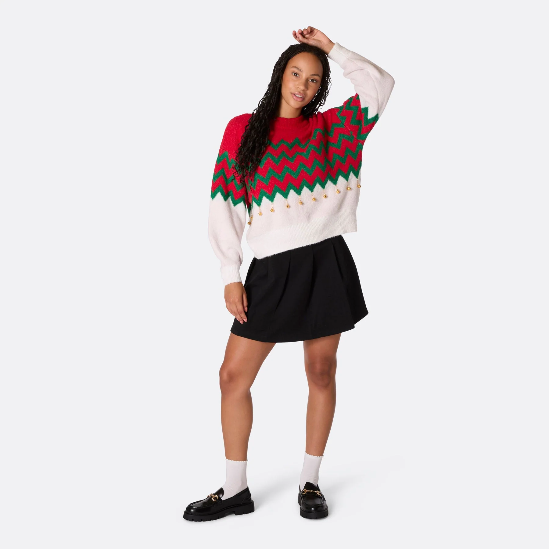 Jingle Bells Oversized Weihnachtspullover Damen - Image 3