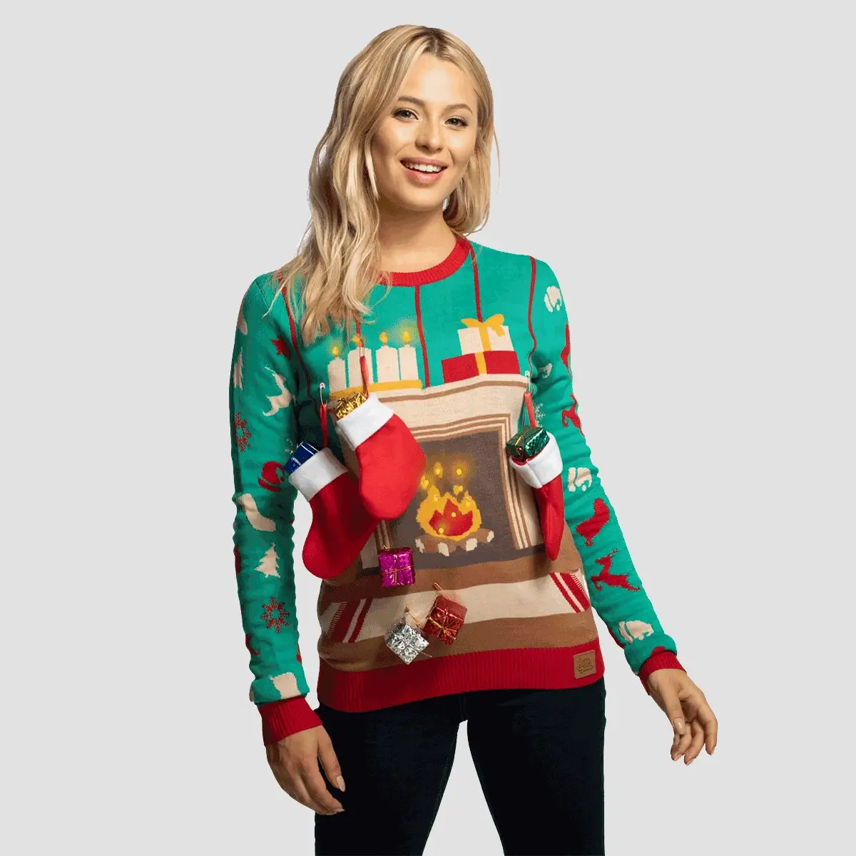 Kamin Weihnachtspullover Damen