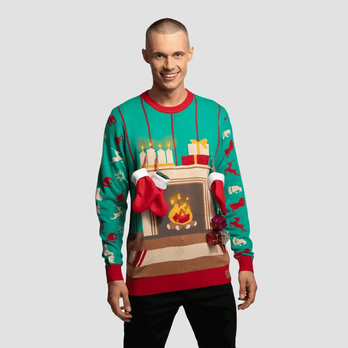 Kamin Weihnachtspullover Herren