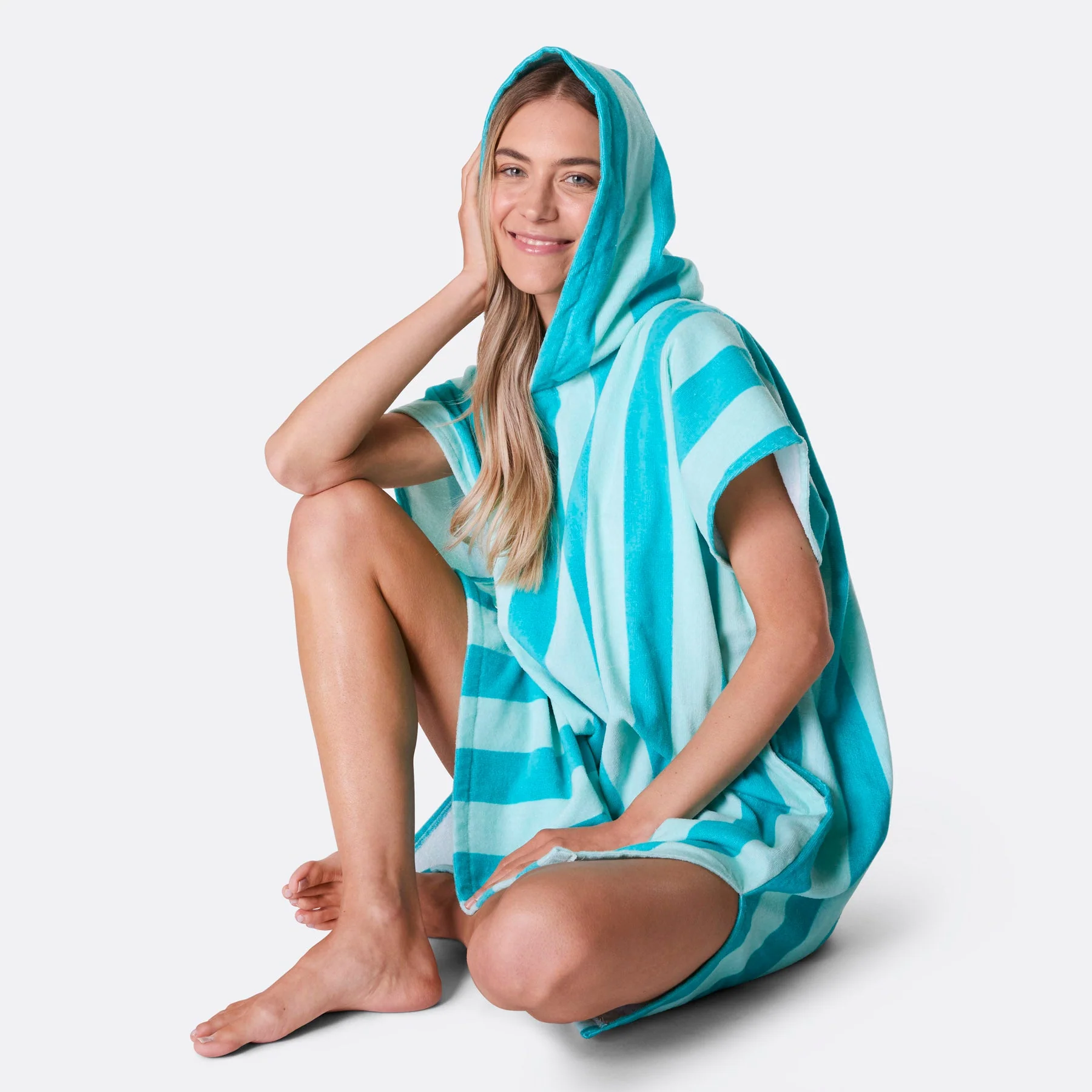 Koralle Gestreifter Badeponcho - Image 3