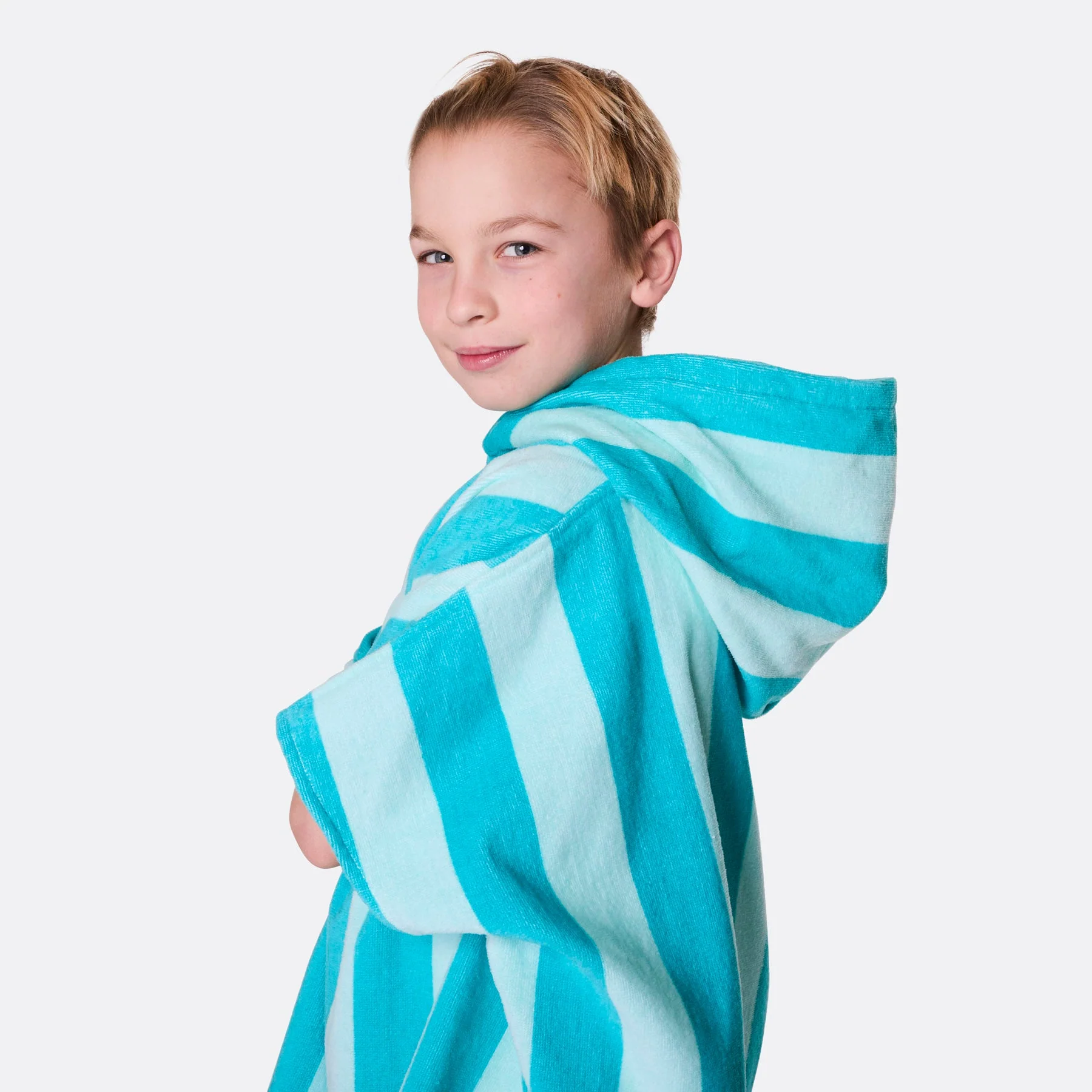 Koralle Gestreifter Badeponcho Kinder - Image 3