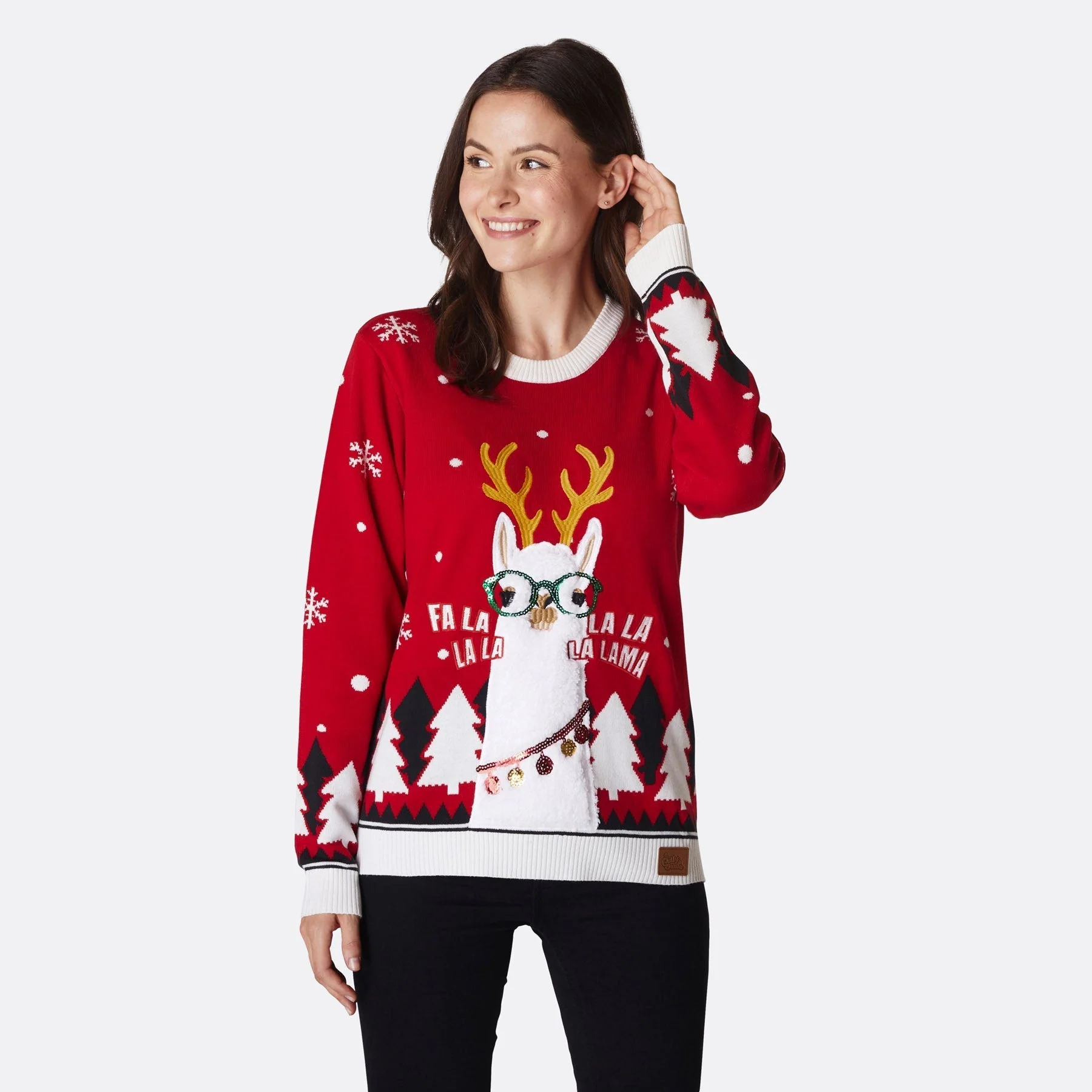 Lama Weihnachtspullover Damen - Image 2
