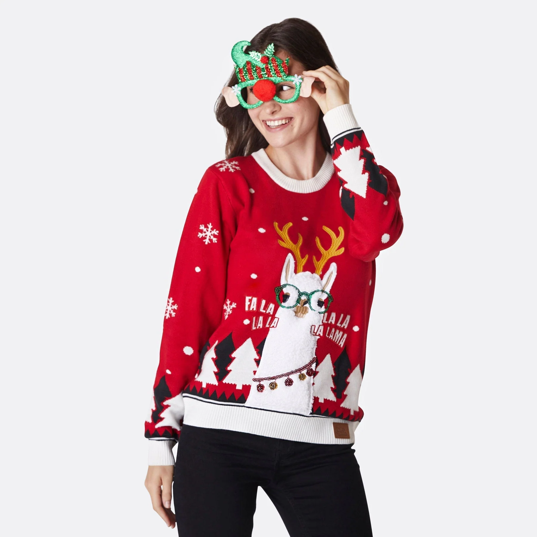 Lama Weihnachtspullover Damen - Image 3