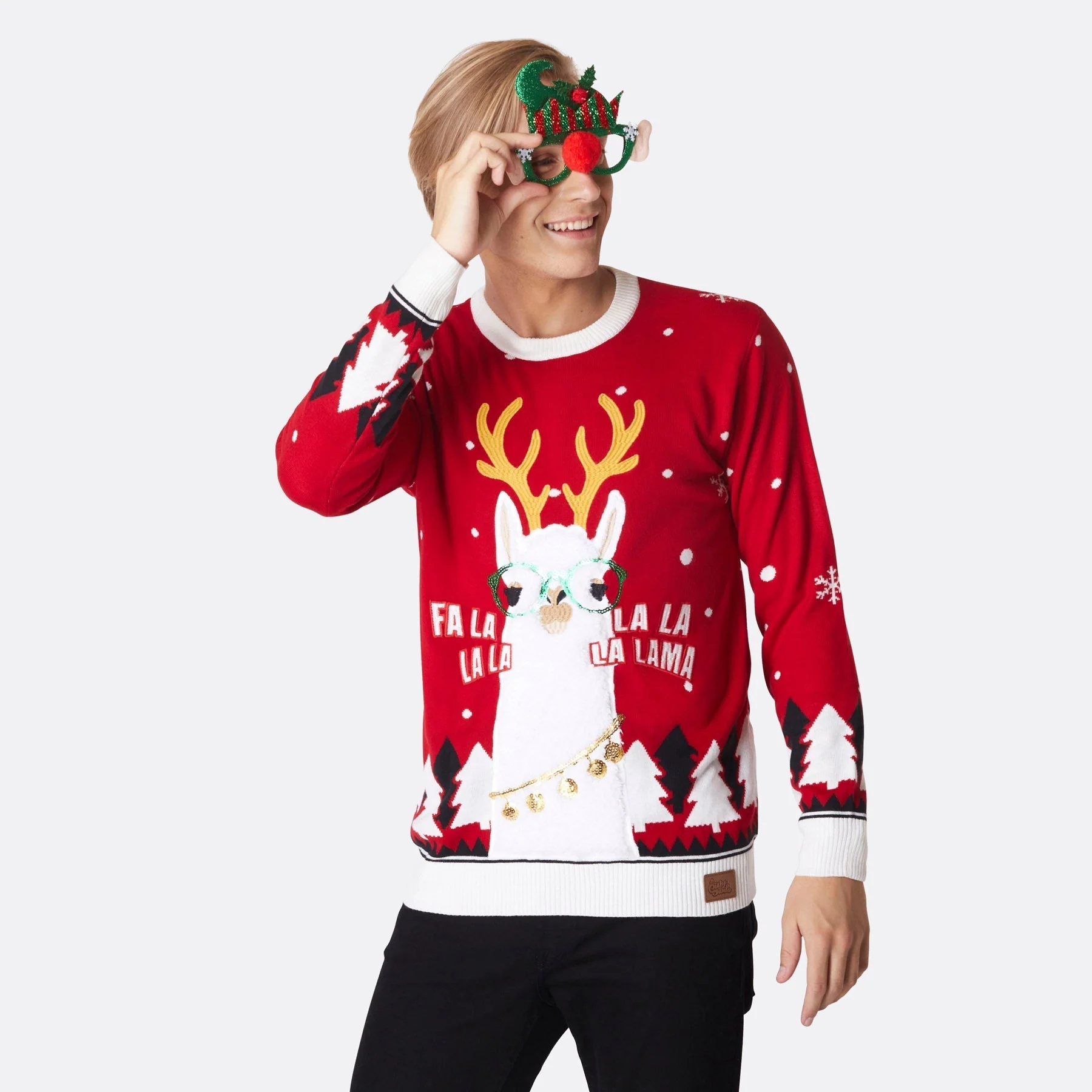 Lama Weihnachtspullover Herren - Image 2