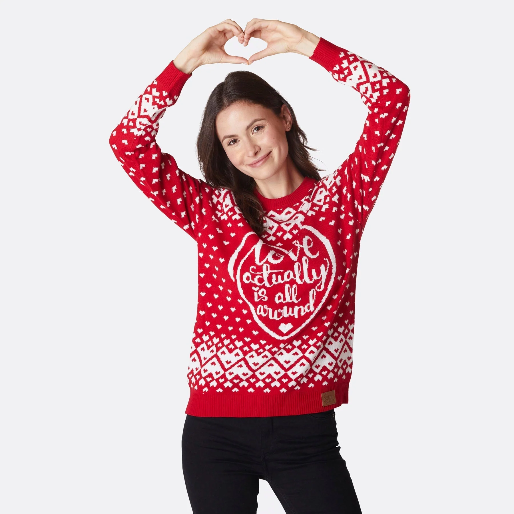 Love Actually Is All Around Weihnachtspullover Damen - Image 2