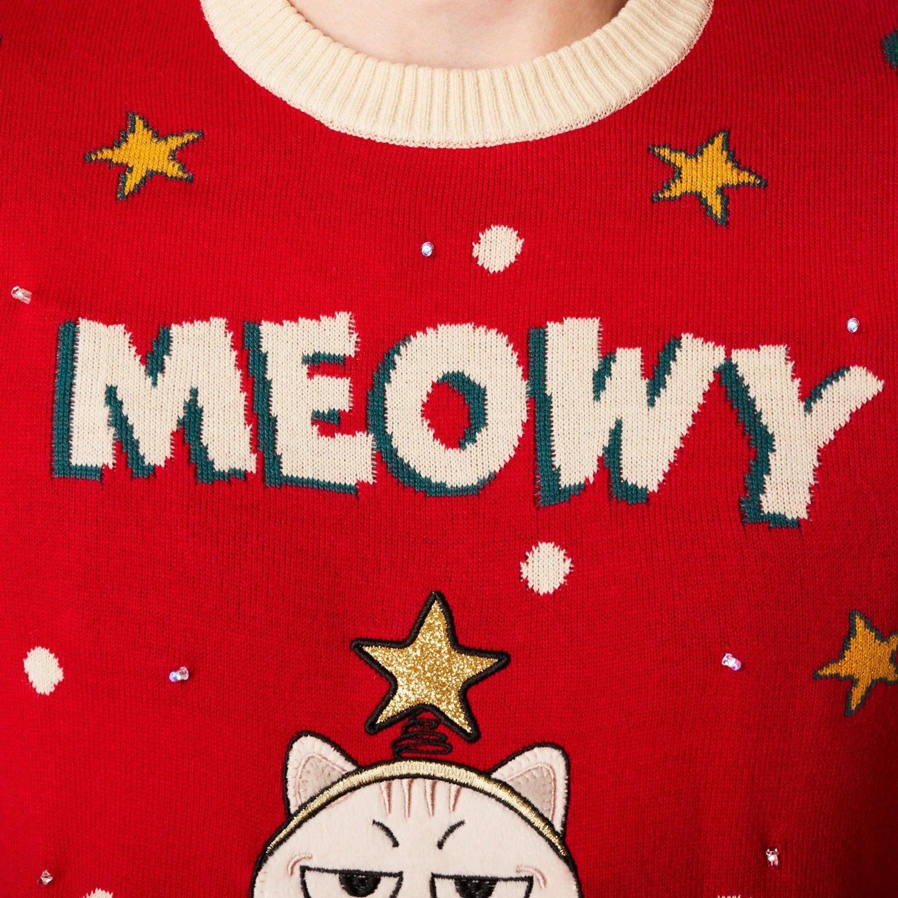 Meowy Weihnachtspullover Damen - Image 5