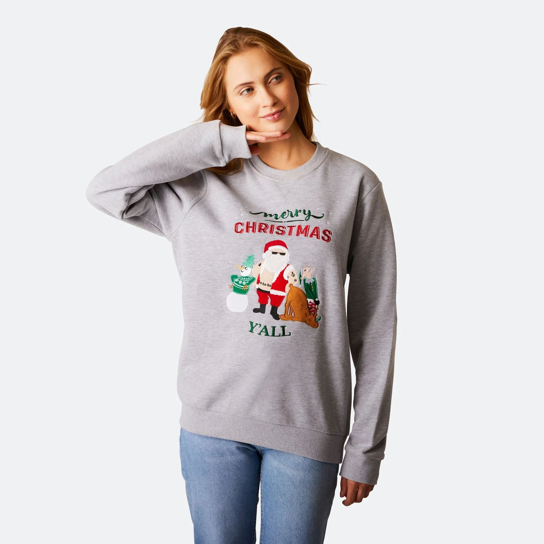 Merry Christmas Y'all Weihnachts-Sweatshirt Damen - Image 3