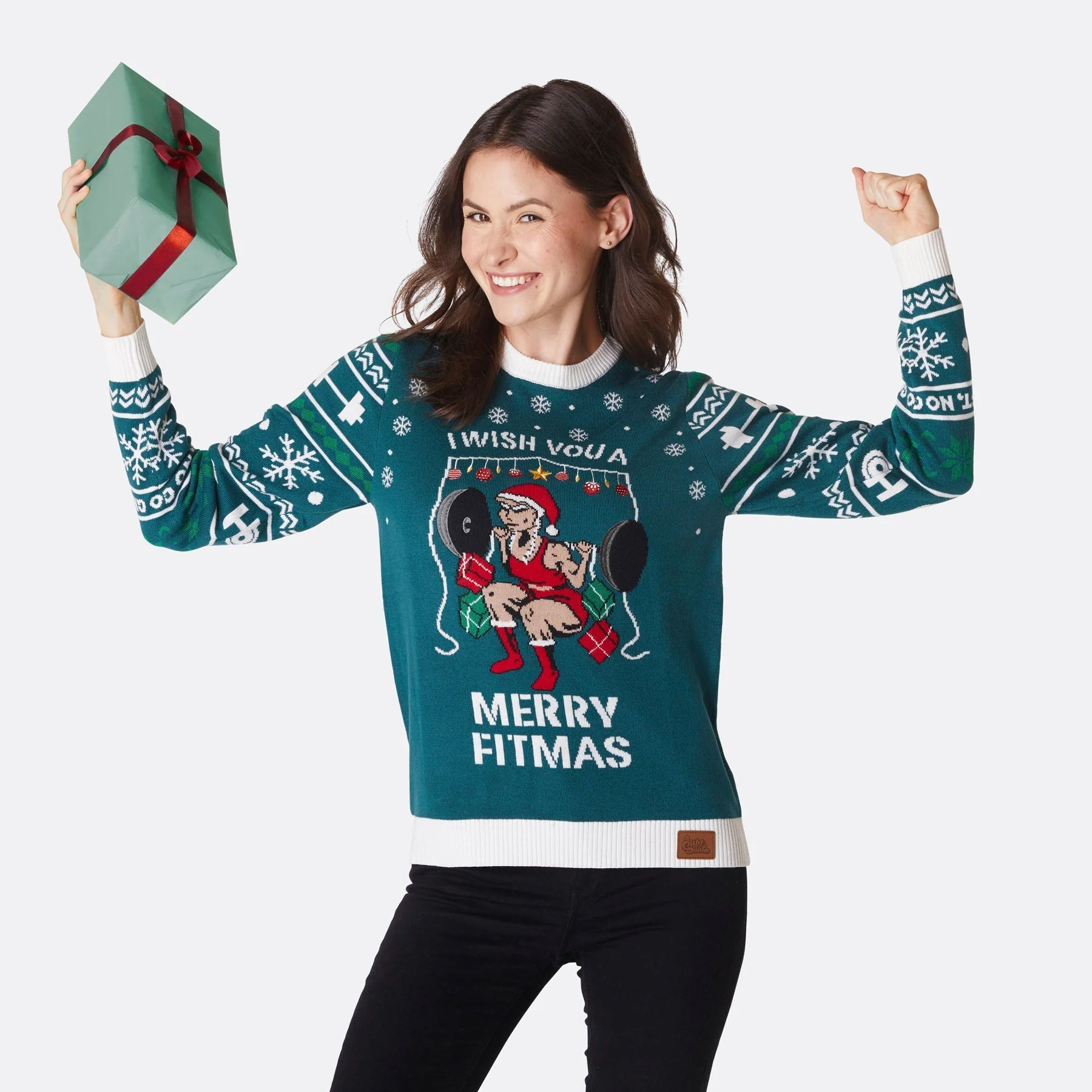 Merry Fitmas Weihnachtspullover Damen - Image 2