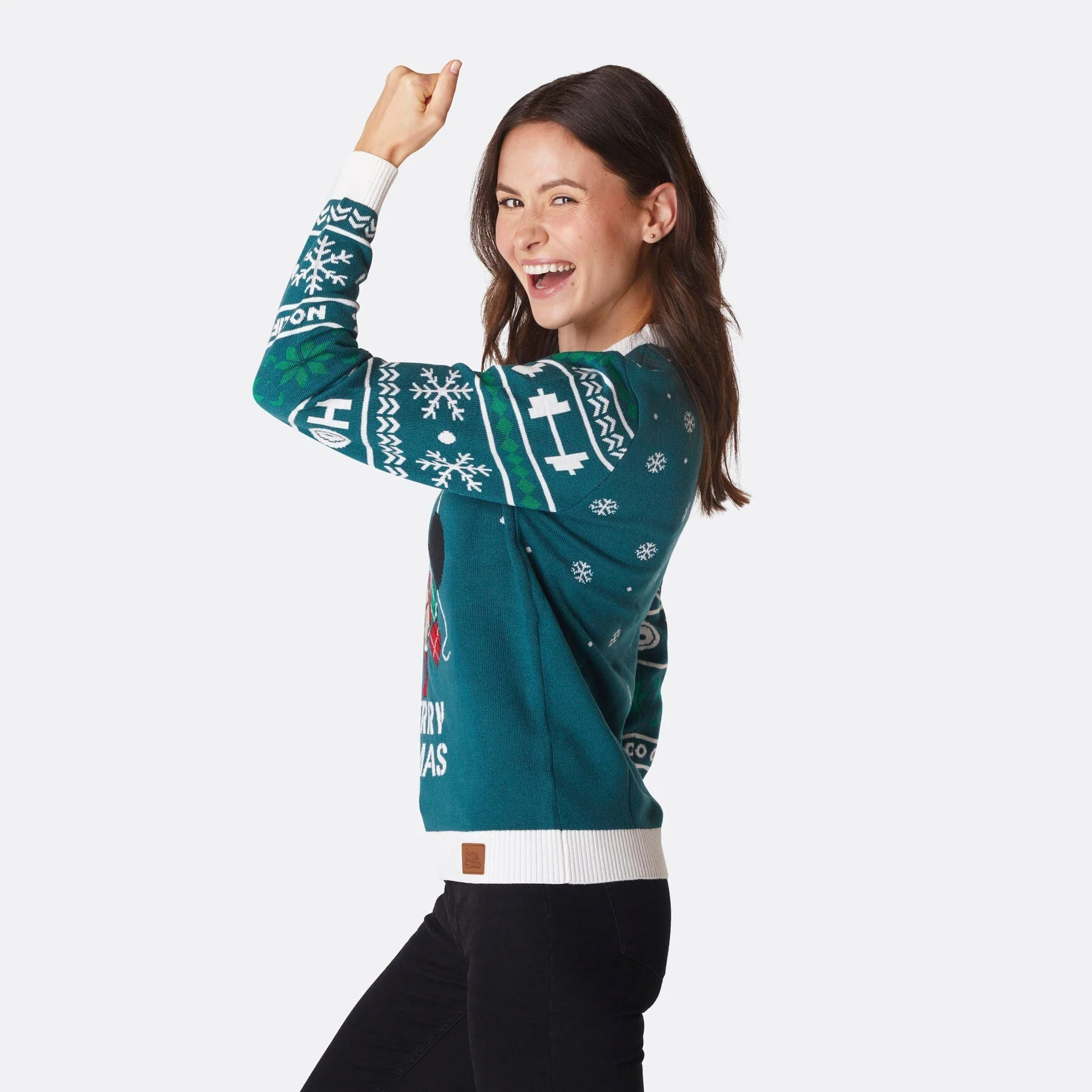 Merry Fitmas Weihnachtspullover Damen - Image 3