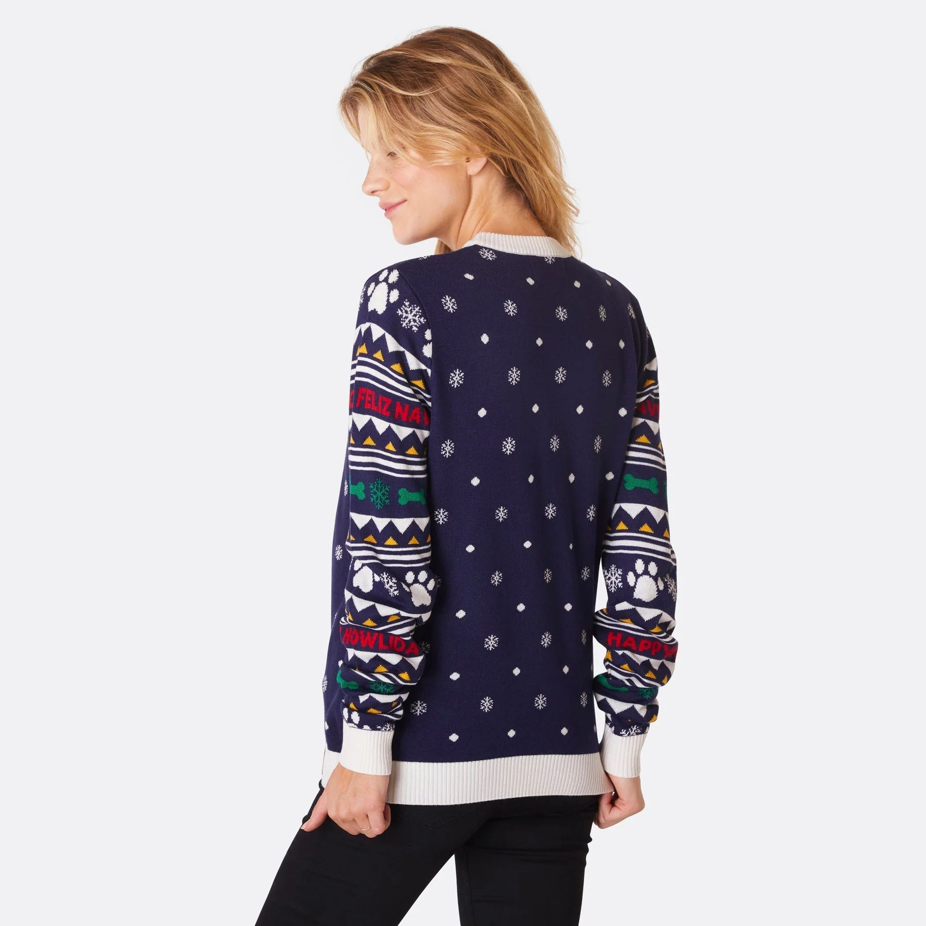 Merry Woofmas Weihnachtspullover Damen - Image 3