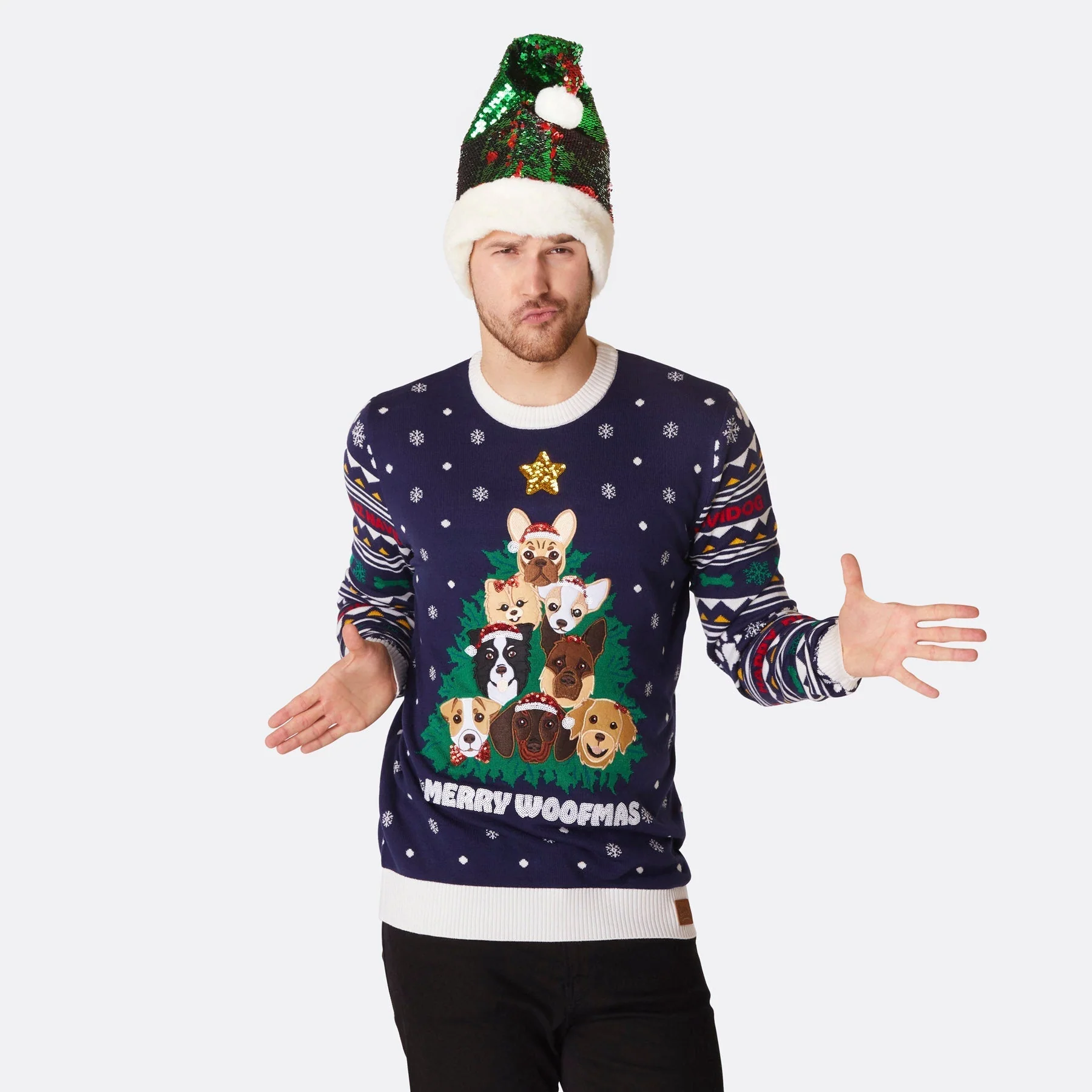 Merry Woofmas Weihnachtspullover Herren - Image 2