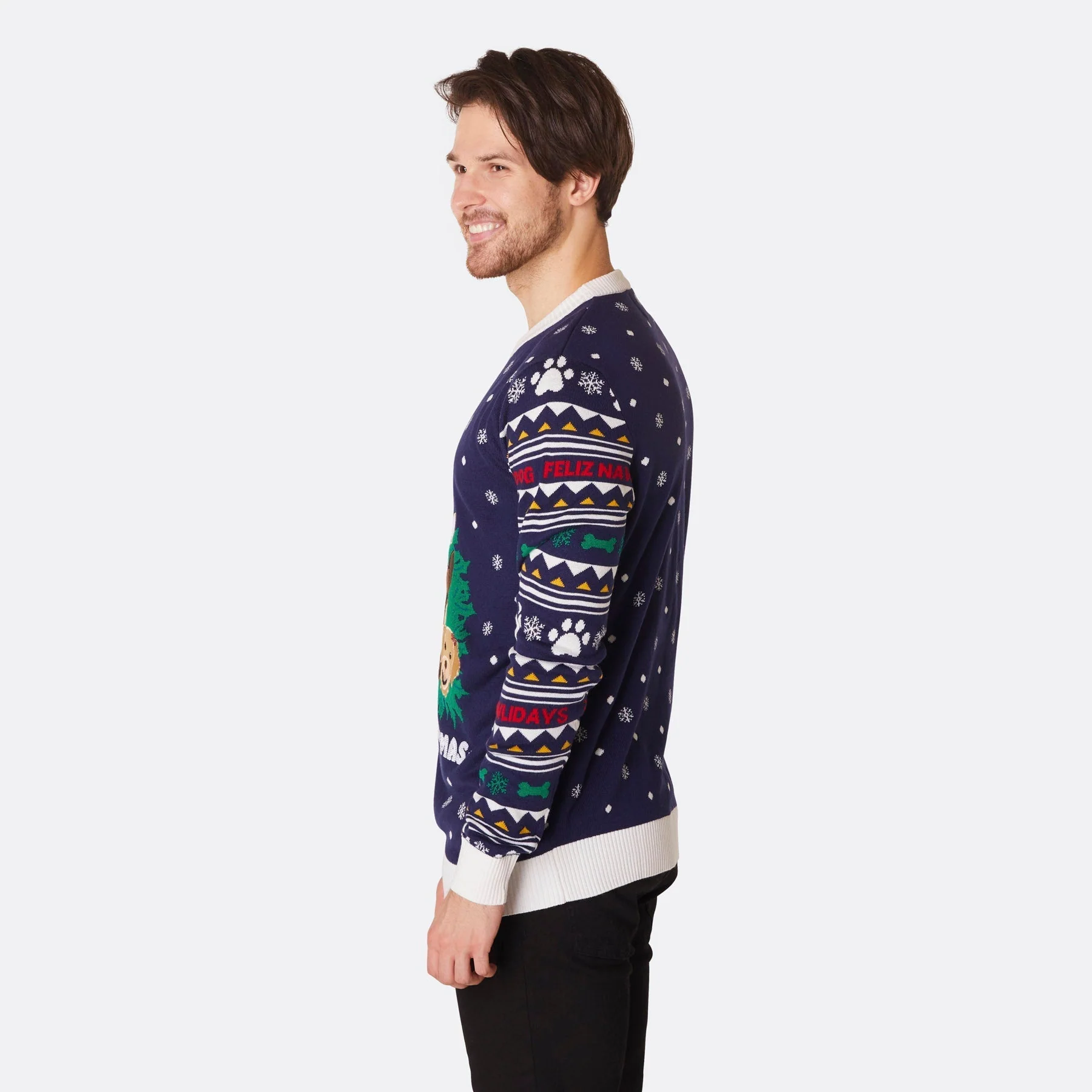 Merry Woofmas Weihnachtspullover Herren - Image 3