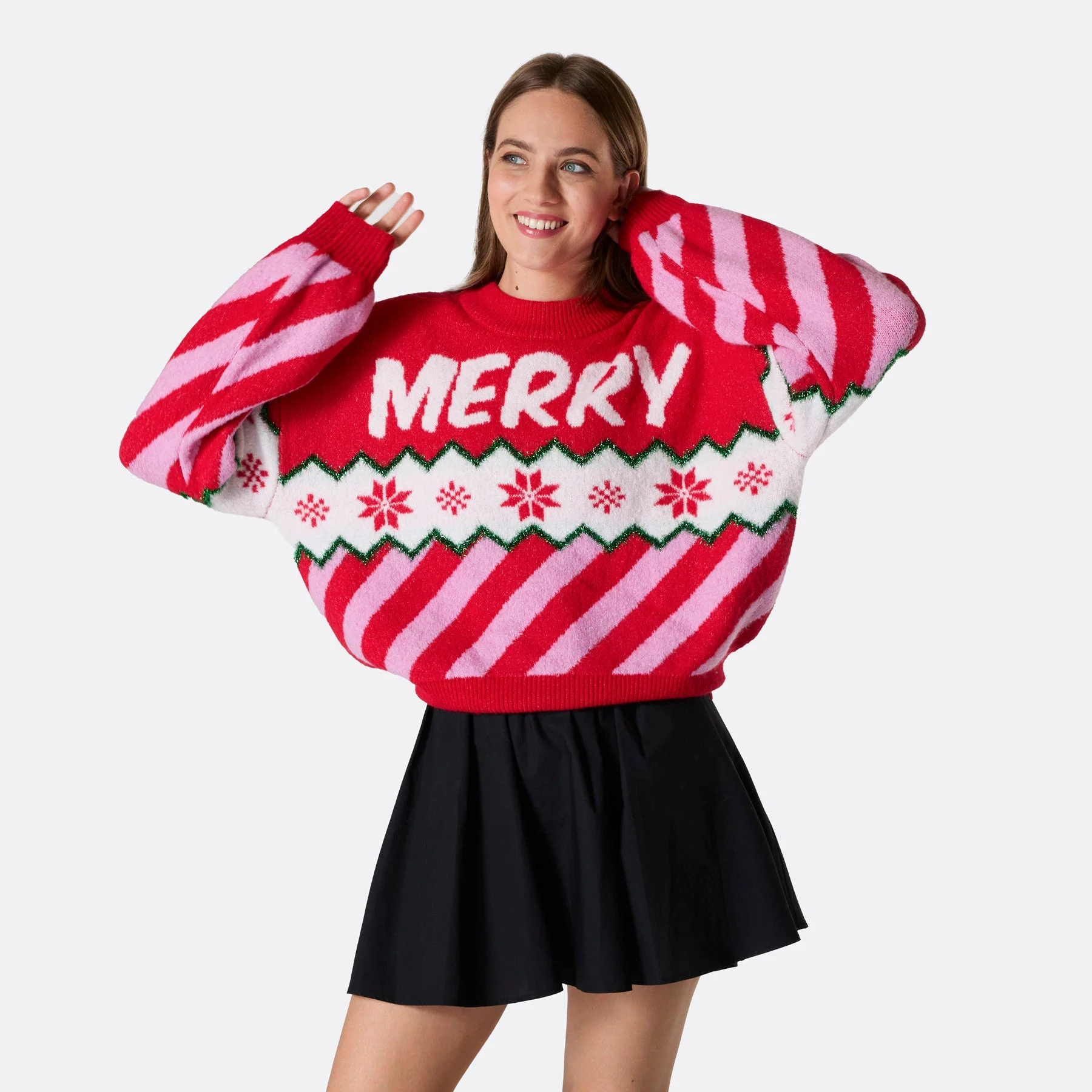 Merry Xmas Oversized Weihnachtspullover Damen - Image 3