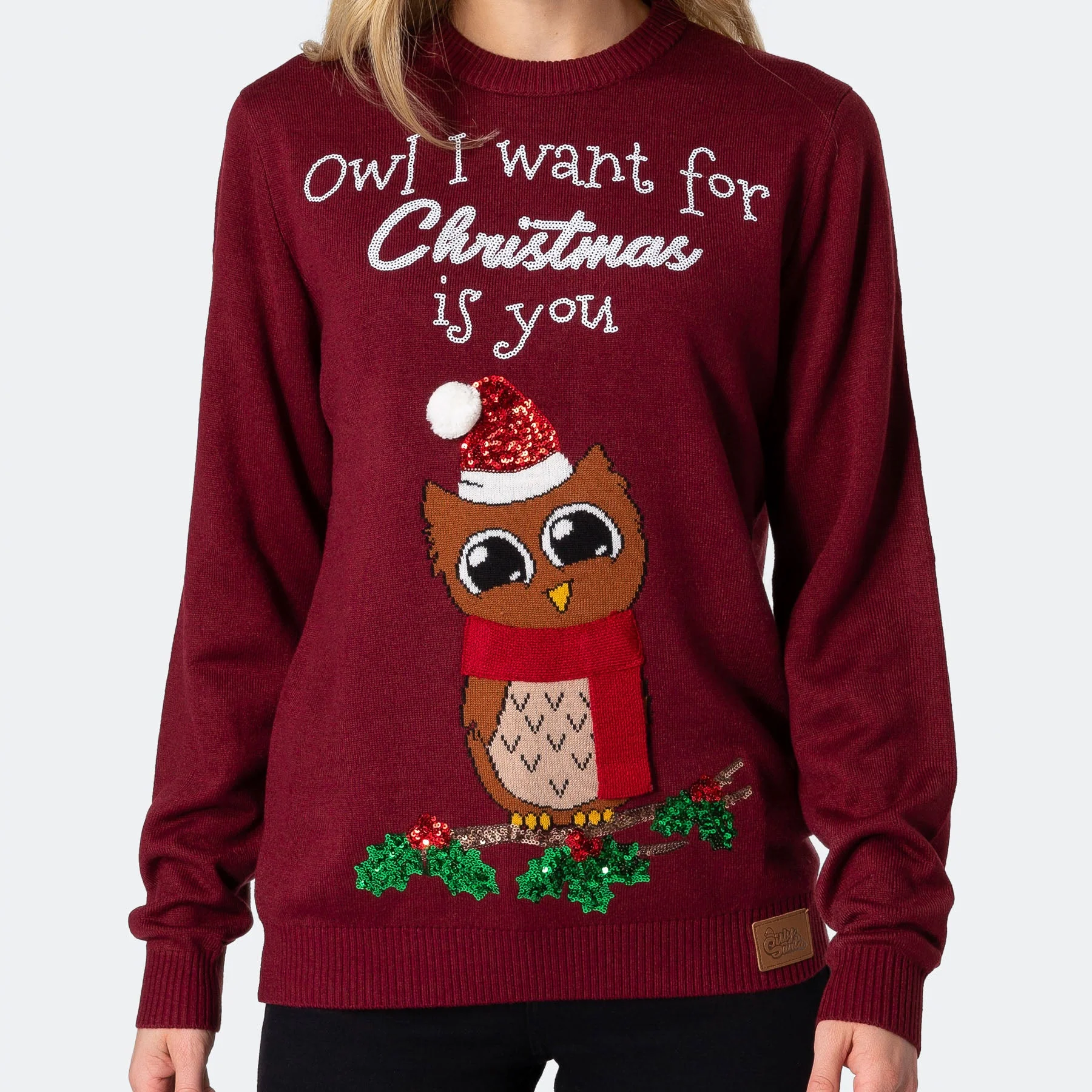 Owl I Want For Christmas Weihnachtspullover Damen - Image 6