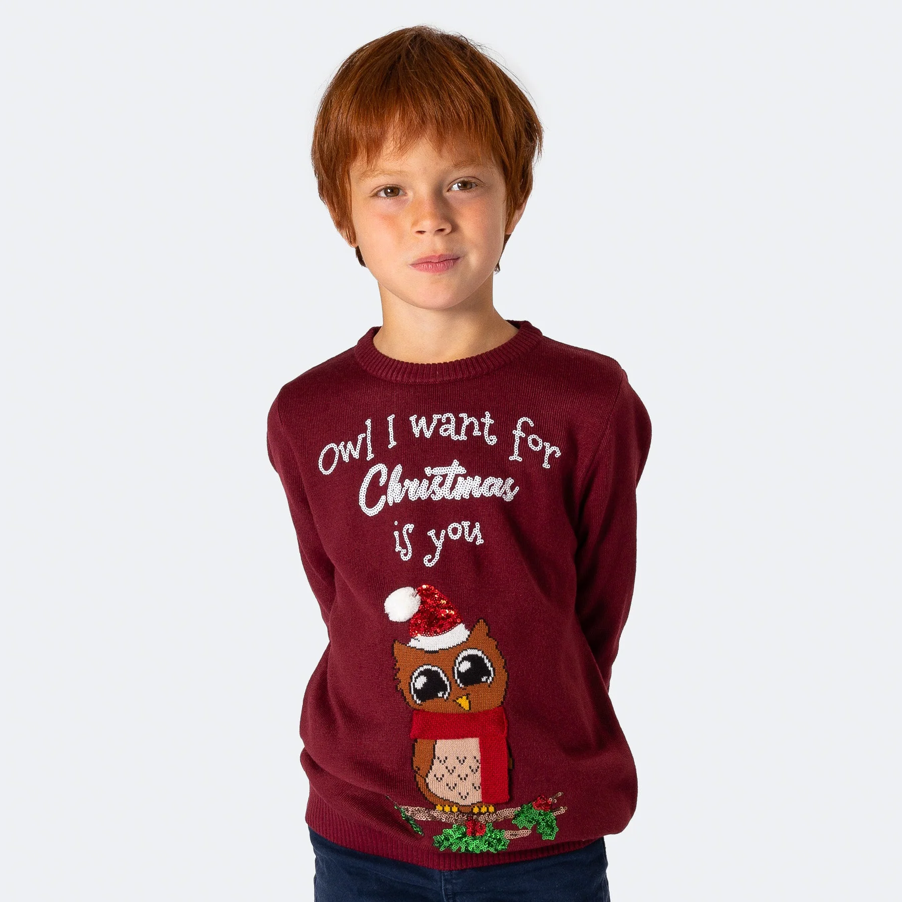 Owl I Want Weihnachtspullover Kinder - Image 3