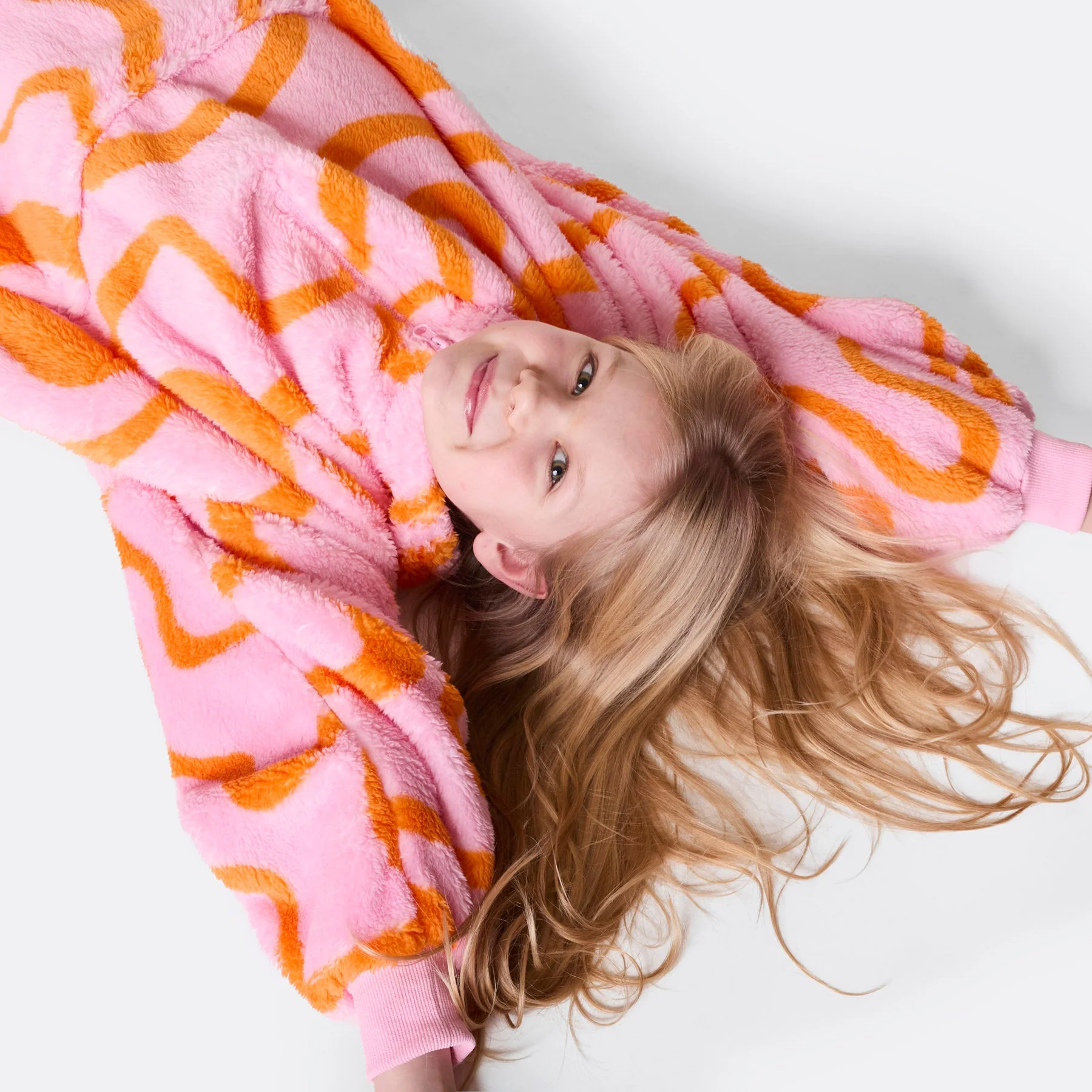 Pinke Wellen Teddy HappyHoodie Kinder - Image 3