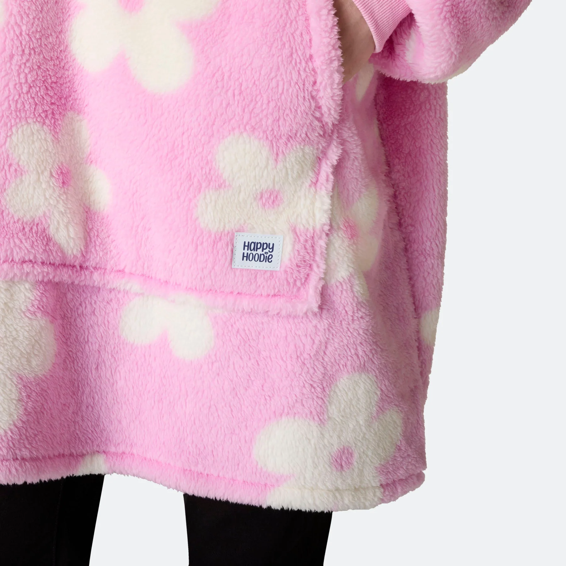 Pinker Blumen Teddy HappyHoodie - Image 9
