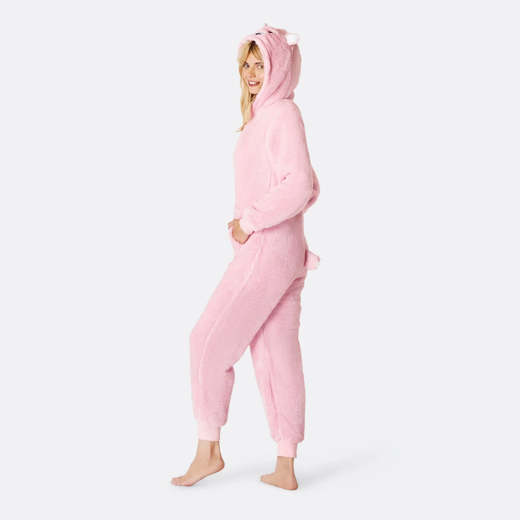 Pinker Teddybär Onesie Damen - Image 4