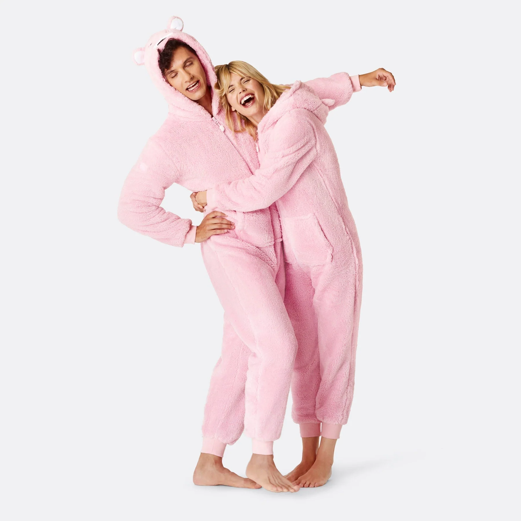 Pinker Teddybär Onesie Herren - Image 3