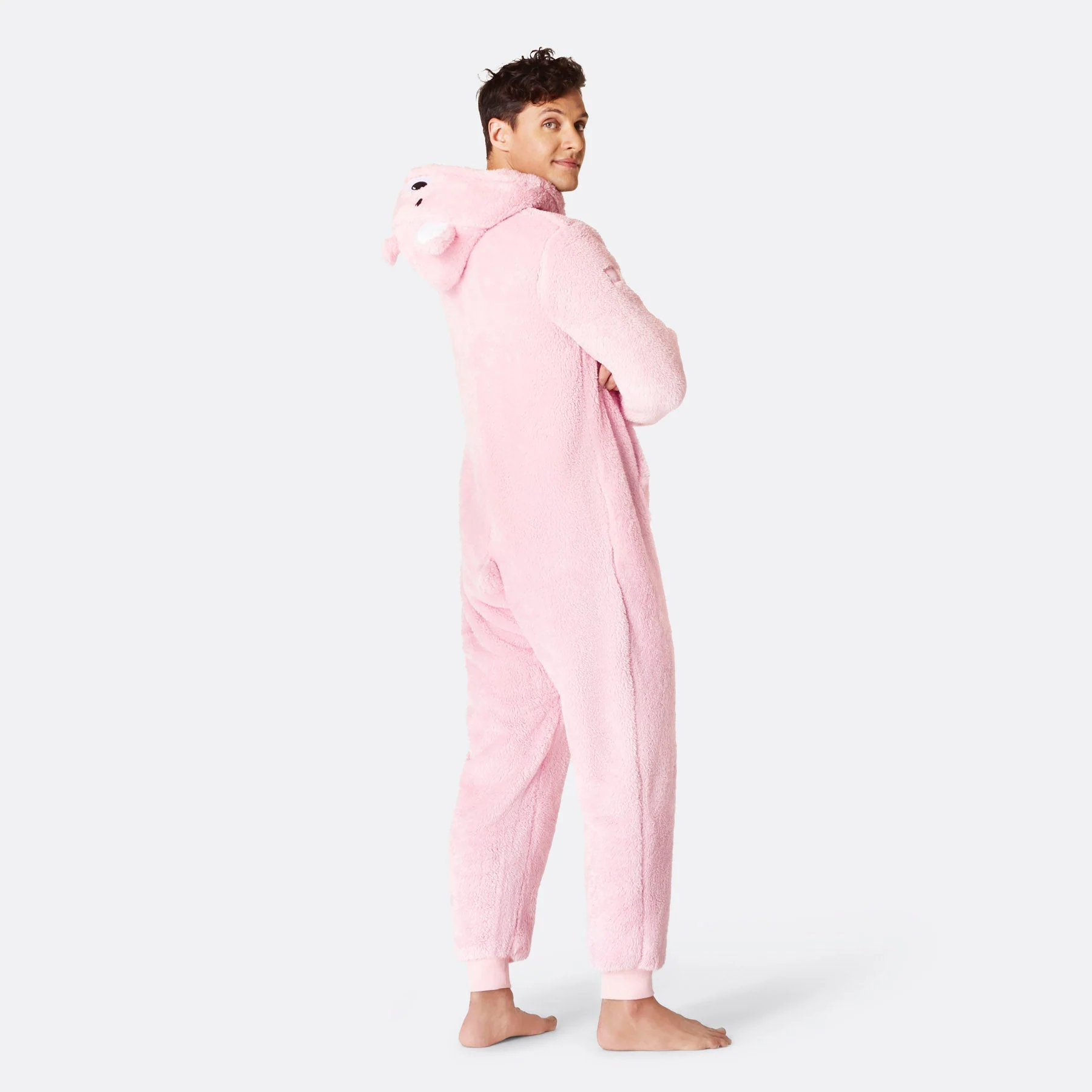 Pinker Teddybär Onesie Herren - Image 4
