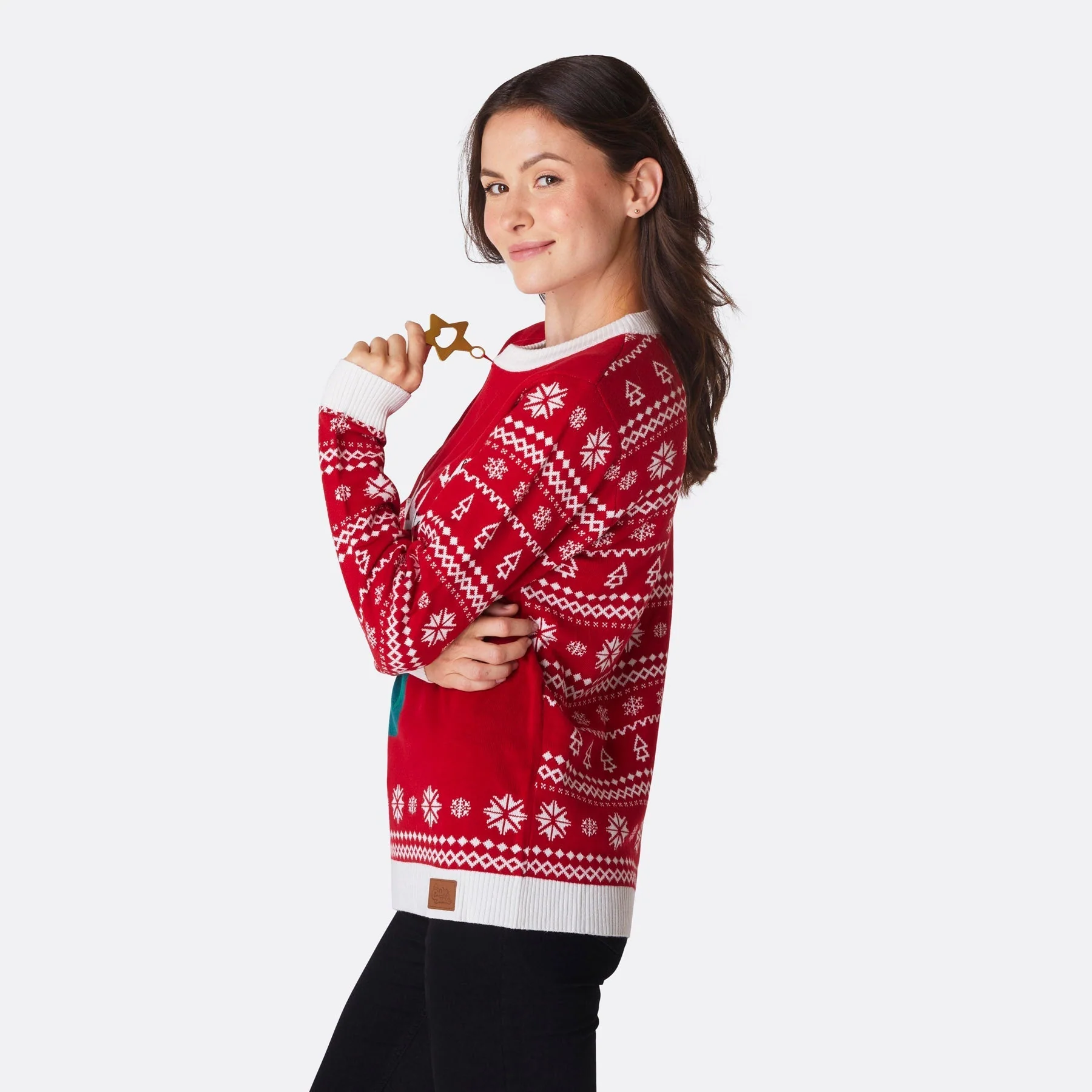 Reinbeer Rot Weihnachtspullover Damen - Image 3