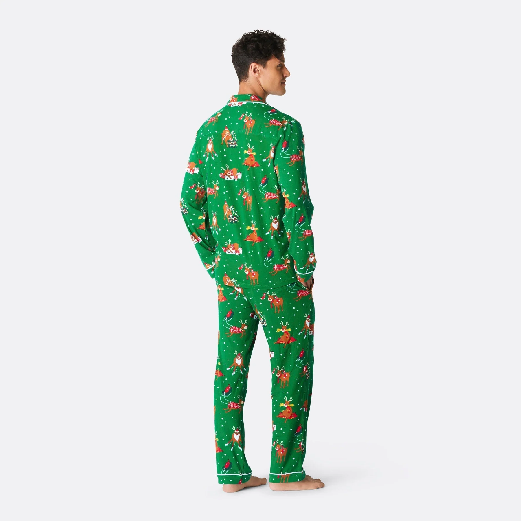 Rentier Weihnachtspyjama mit Kragen Herren - Image 3