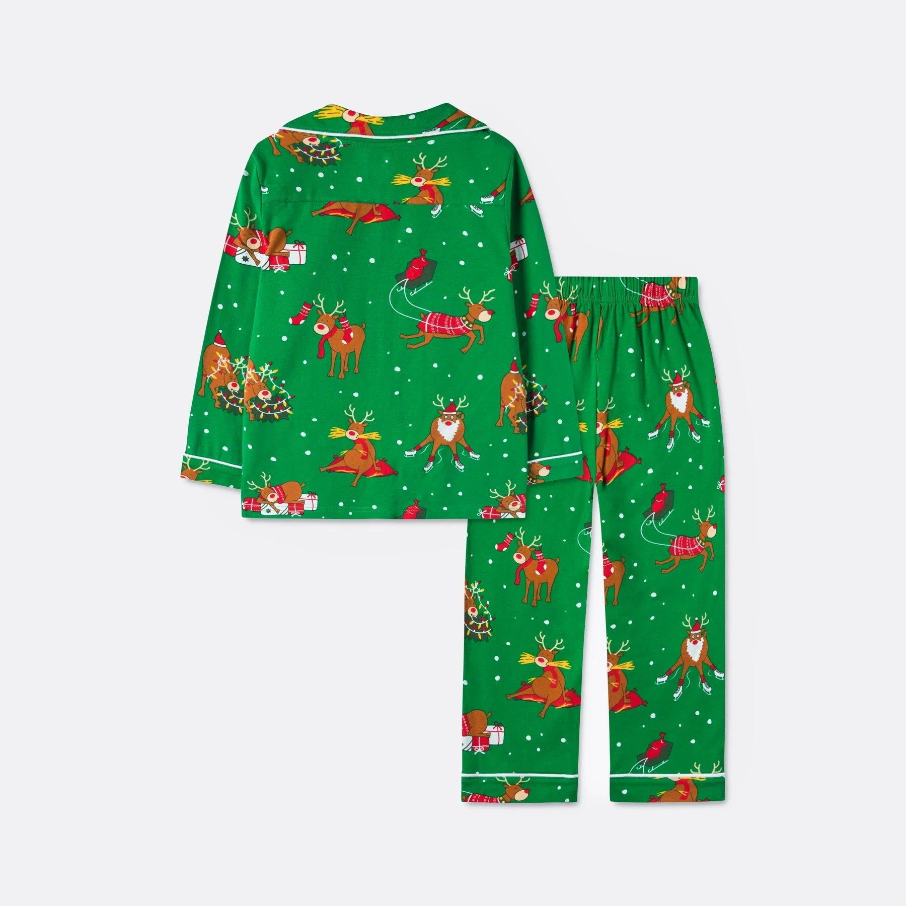 Rentier Weihnachtspyjama mit Kragen Kinder - Image 2