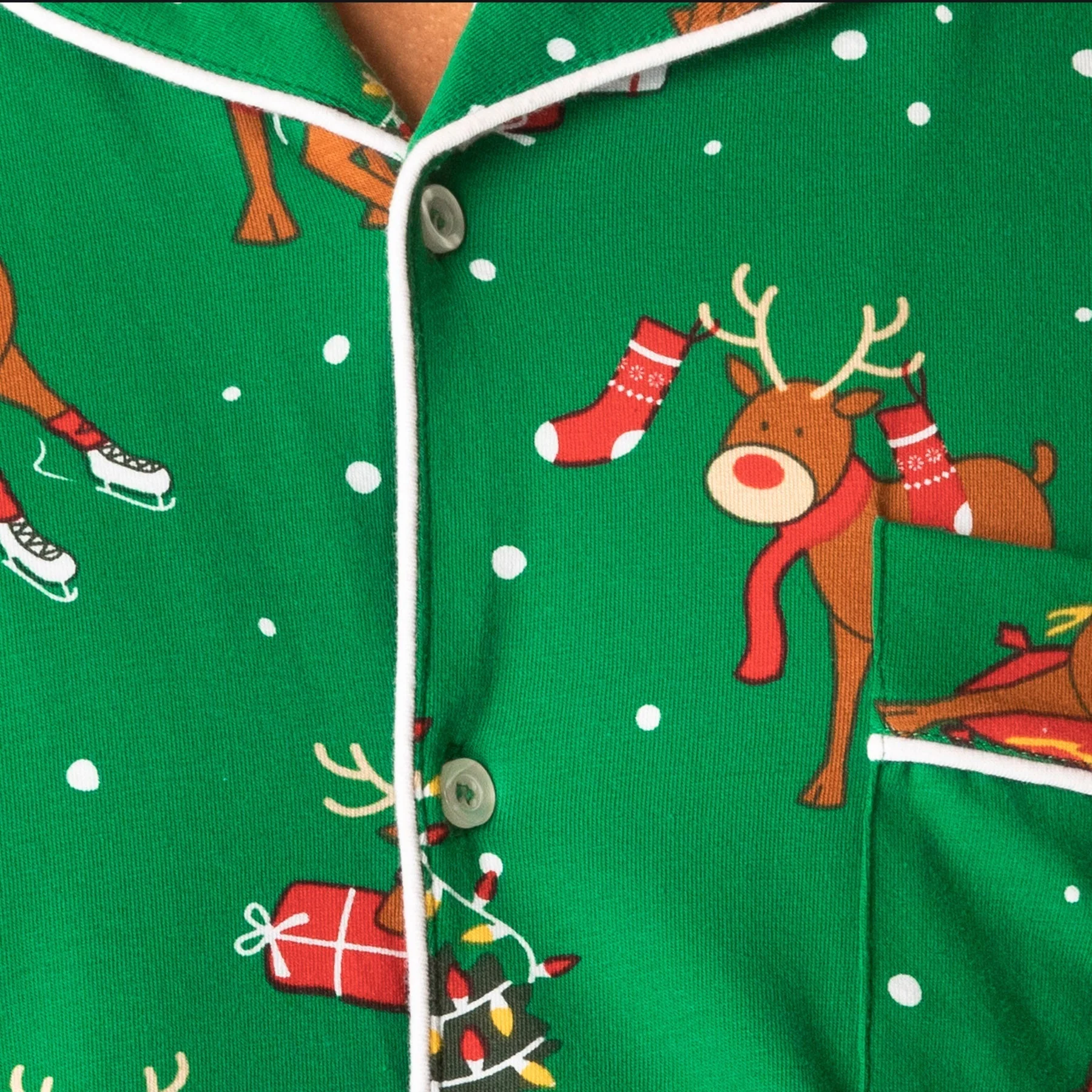 Rentier Weihnachtspyjama mit Kragen Kinder - Image 3