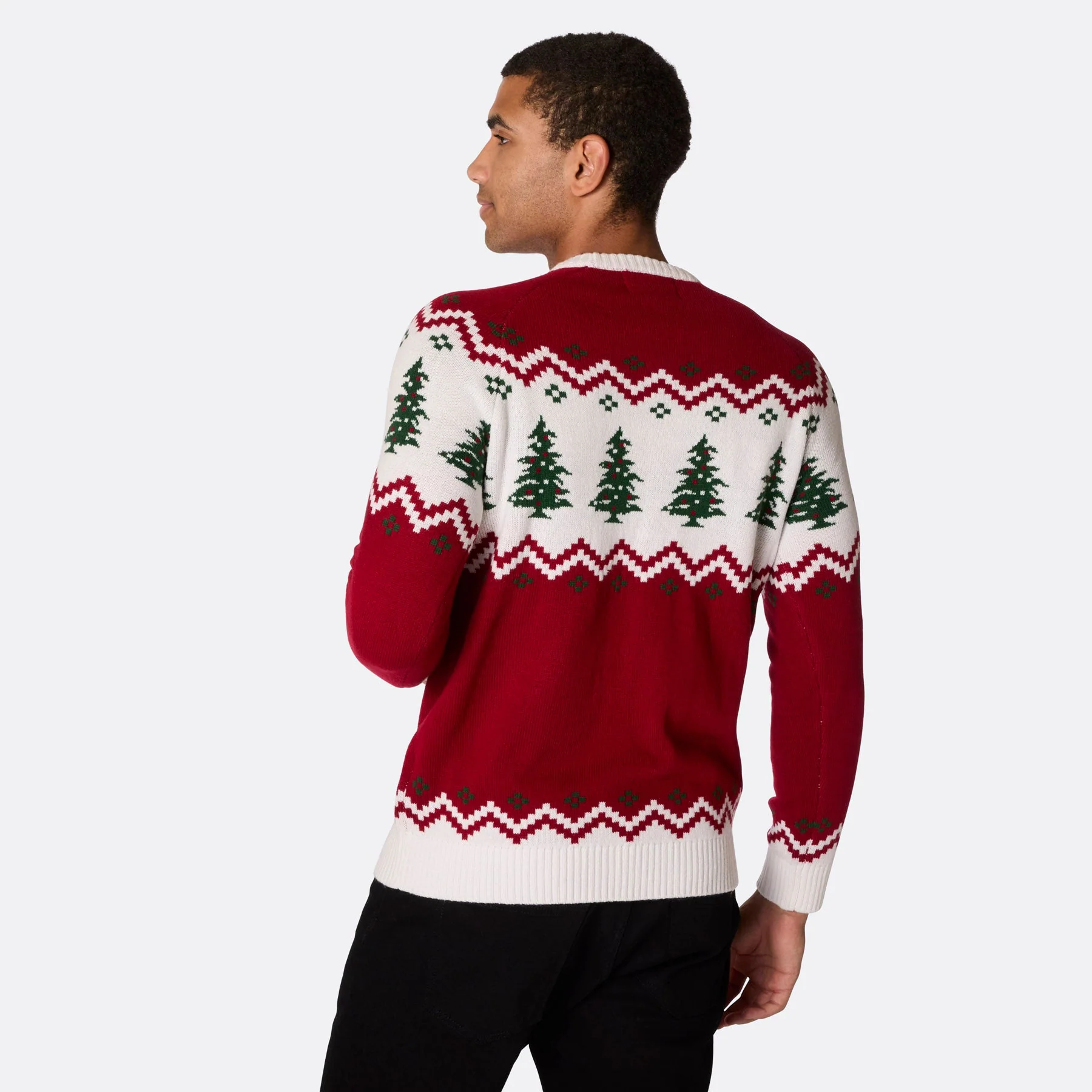 Retro Weihnachtsbaum Weihnachtspullover Herren - Image 3