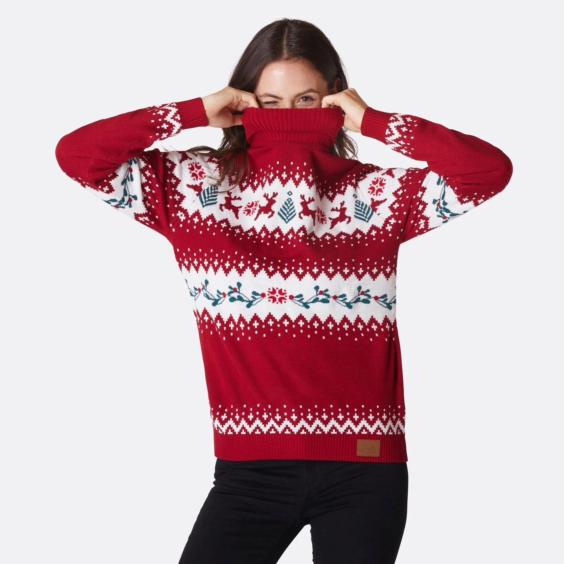 Rollkragen Weihnachtspullover Damen - Image 2