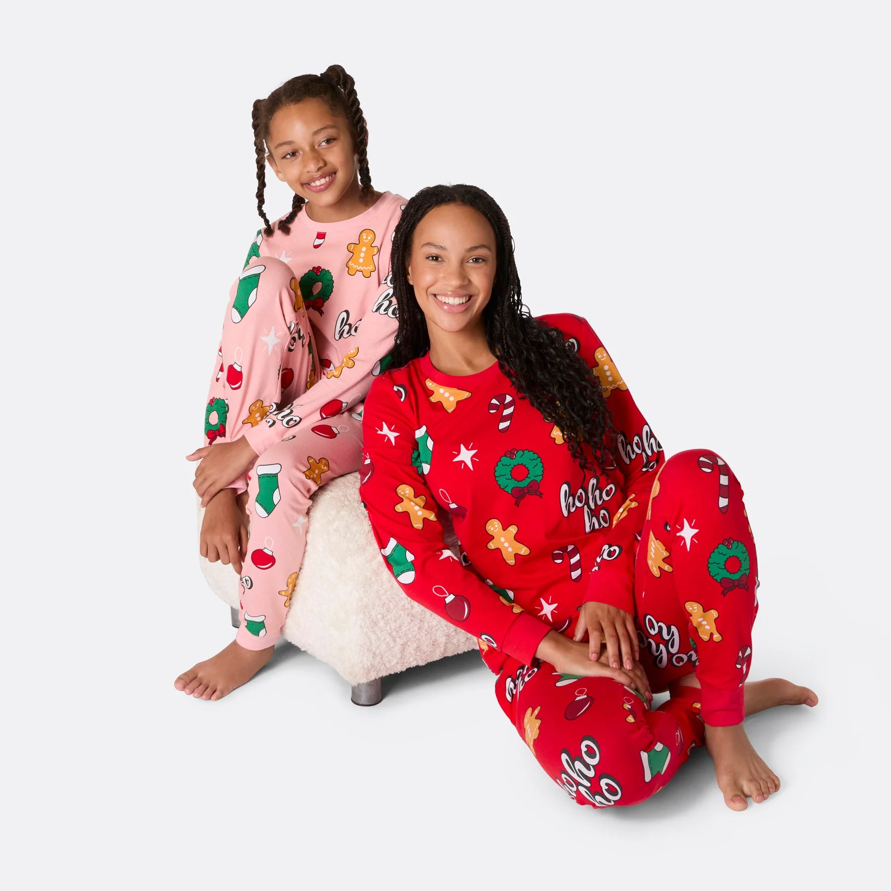Rosa Hohoho Weihnachtspyjama Kinder - Image 9