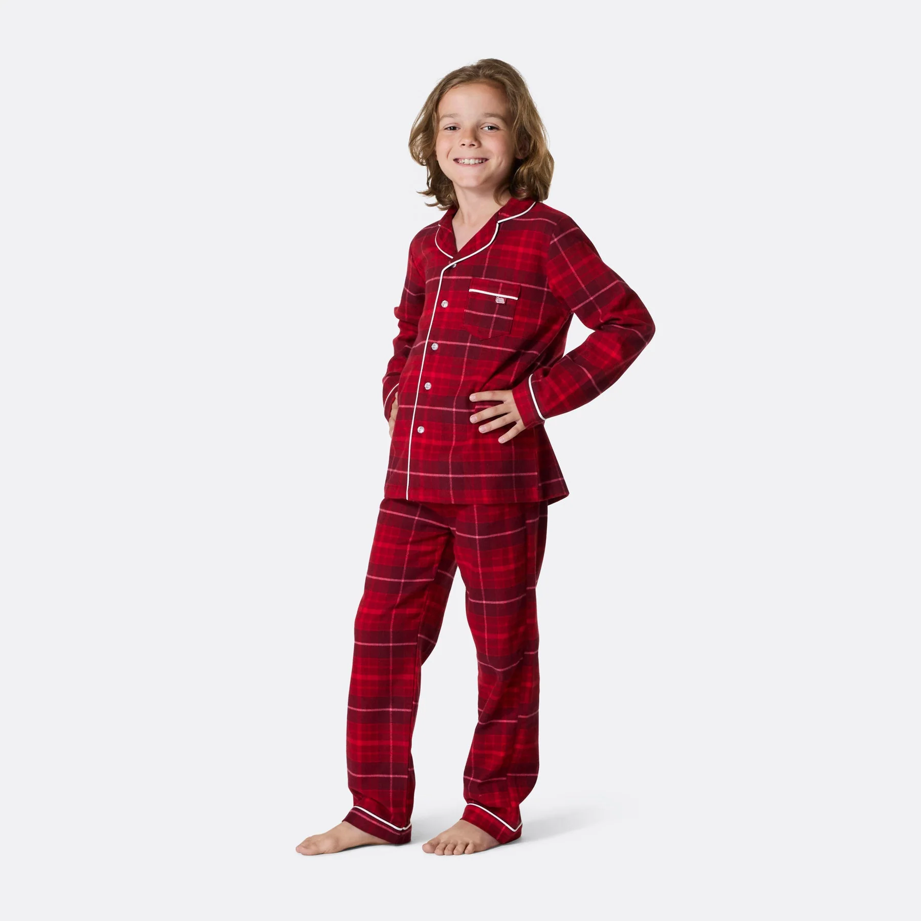 Roter Flanell Weihnachtspyjama Familie - Image 9