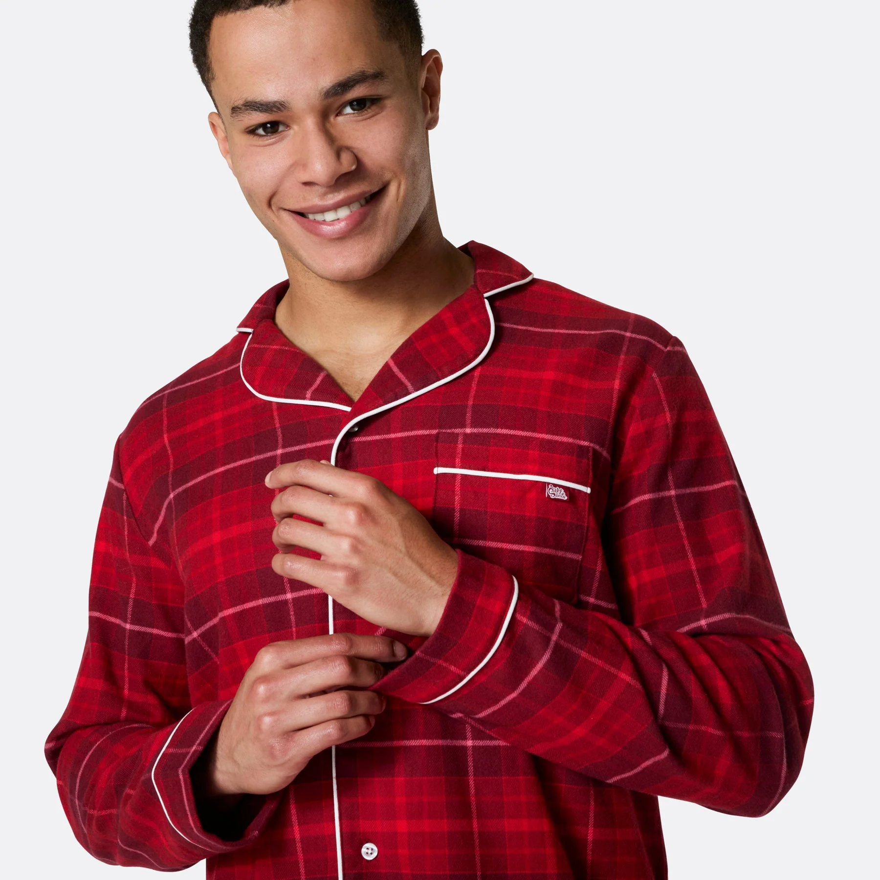 Roter Flanell Weihnachtspyjama Herren - Image 3