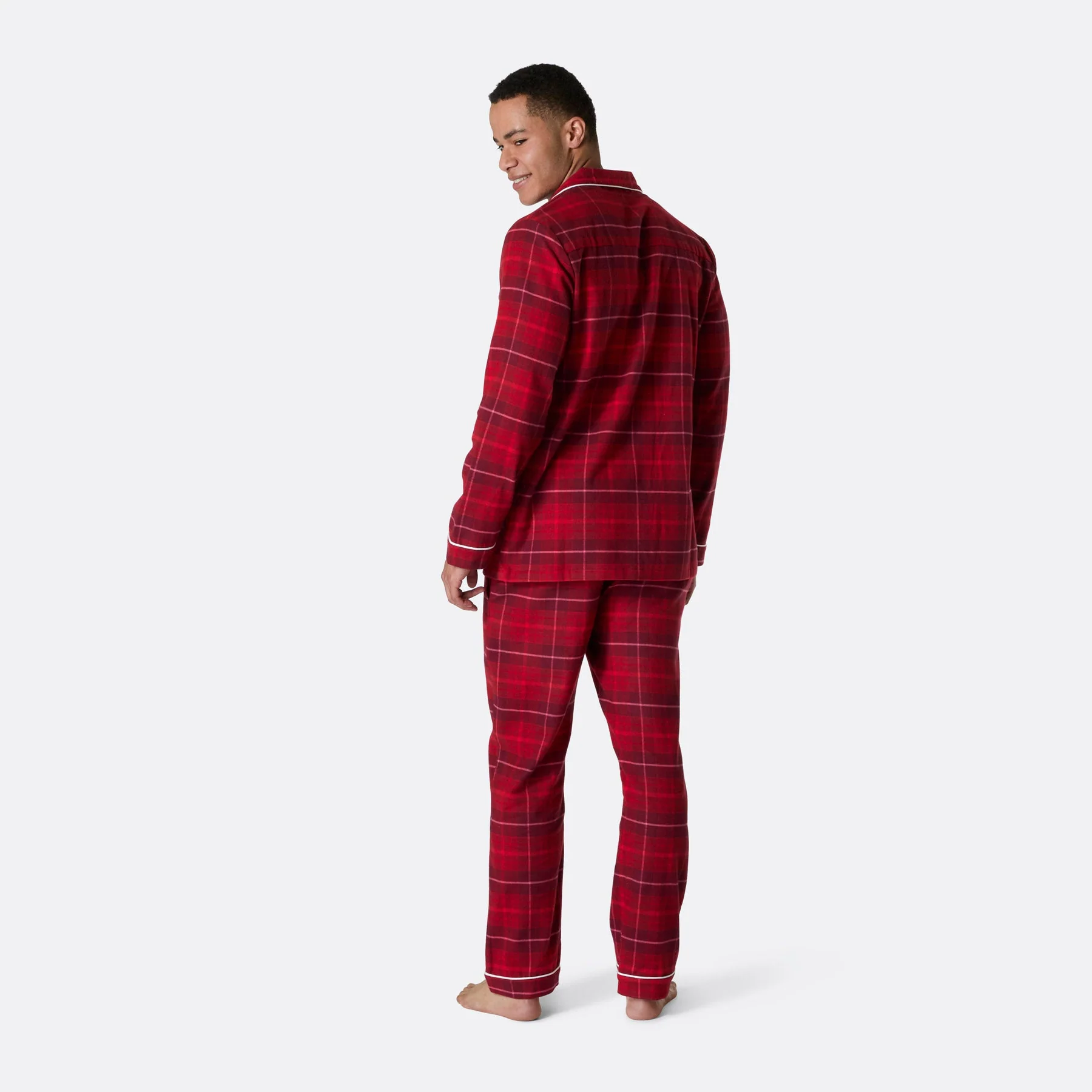 Roter Flanell Weihnachtspyjama Herren - Image 4