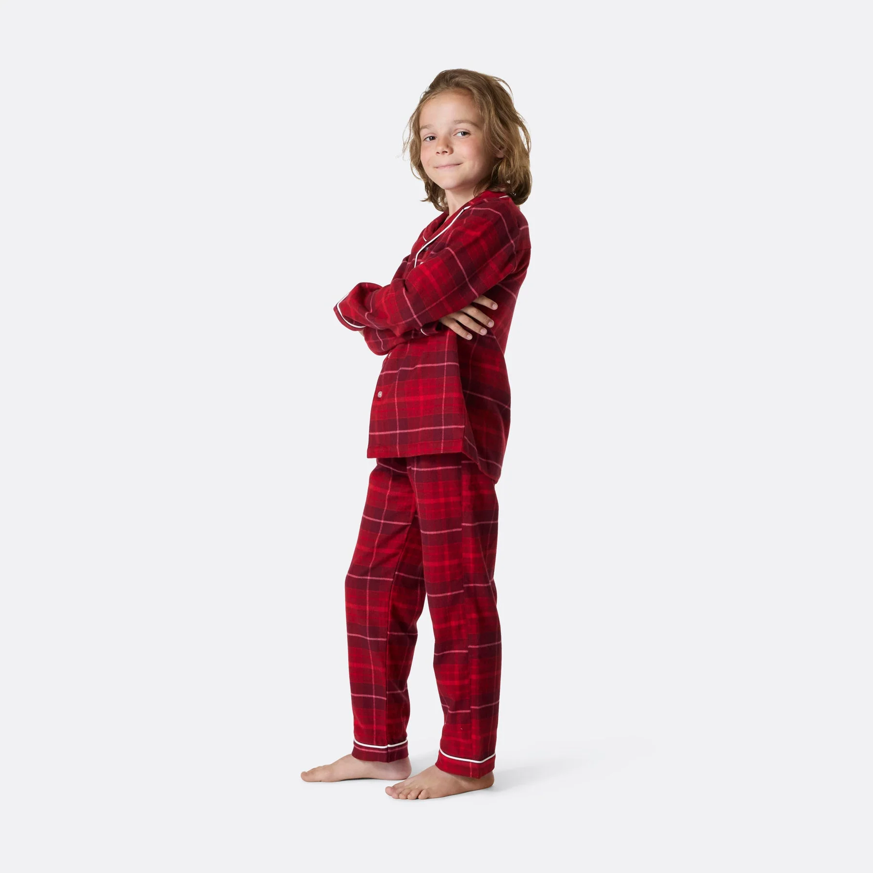 Roter Flanell Weihnachtspyjama Kinder - Image 3