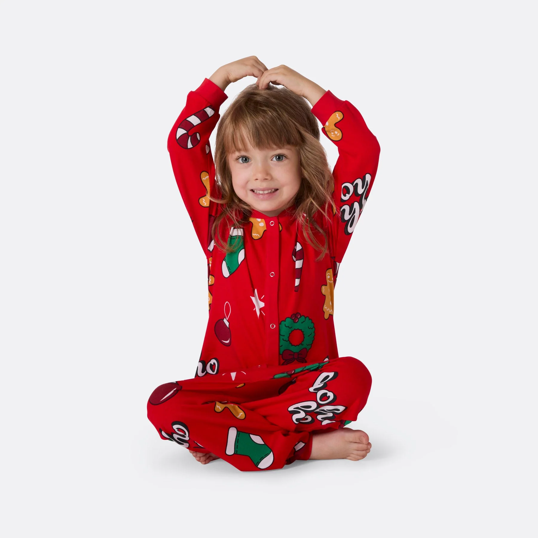 Roter Hohoho Overall Weihnachtspyjama Kinder - Image 2