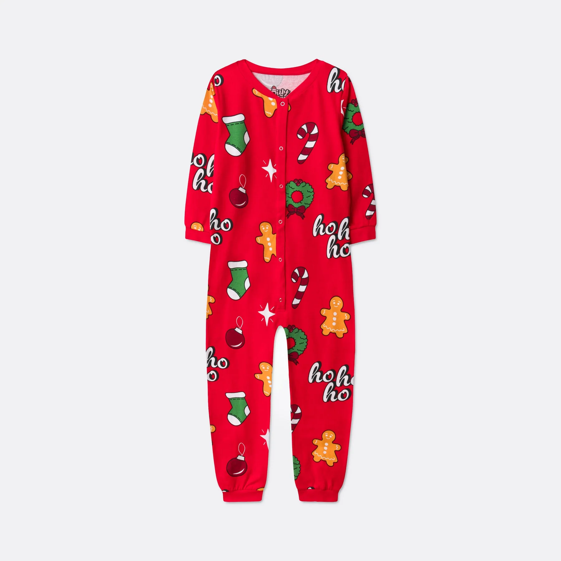 Roter Hohoho Overall Weihnachtspyjama Kinder - Image 3