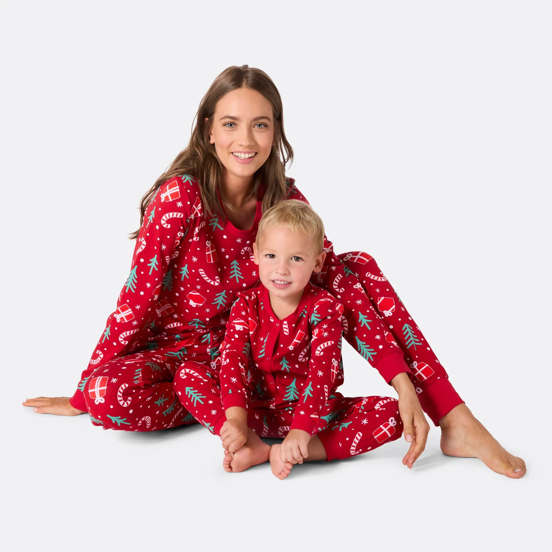 Roter Hohoho Overall Weihnachtspyjama Kinder - Image 7