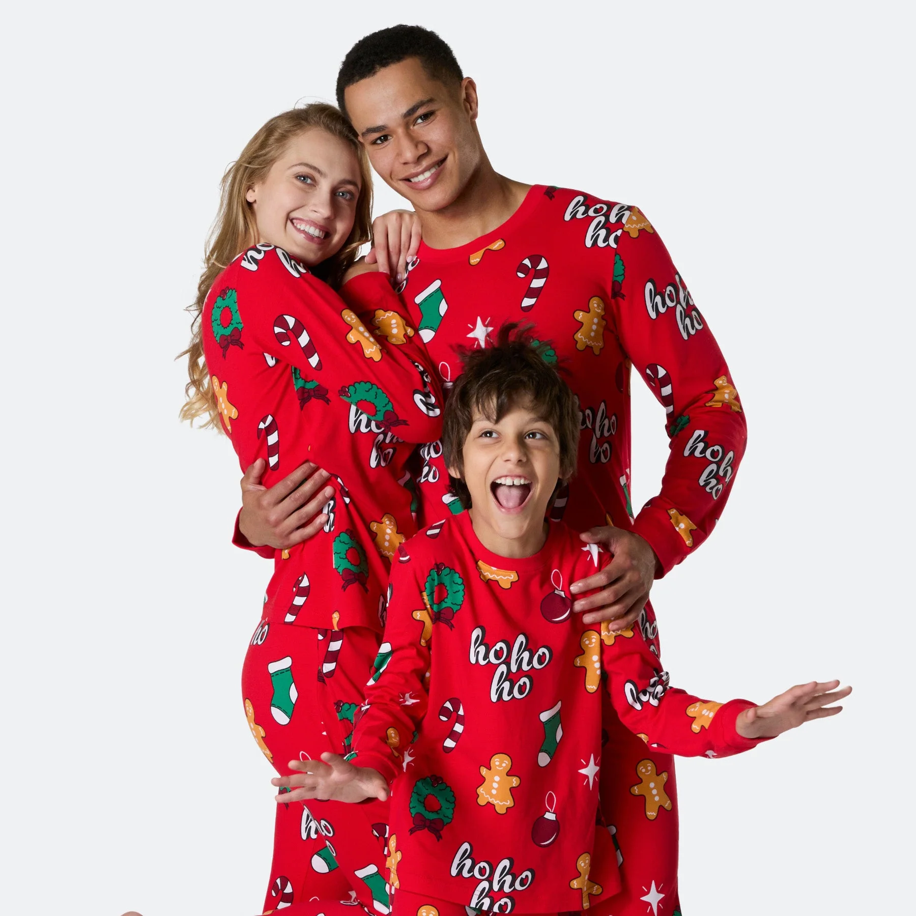 Roter Hohoho Weihnachtspyjama Familie