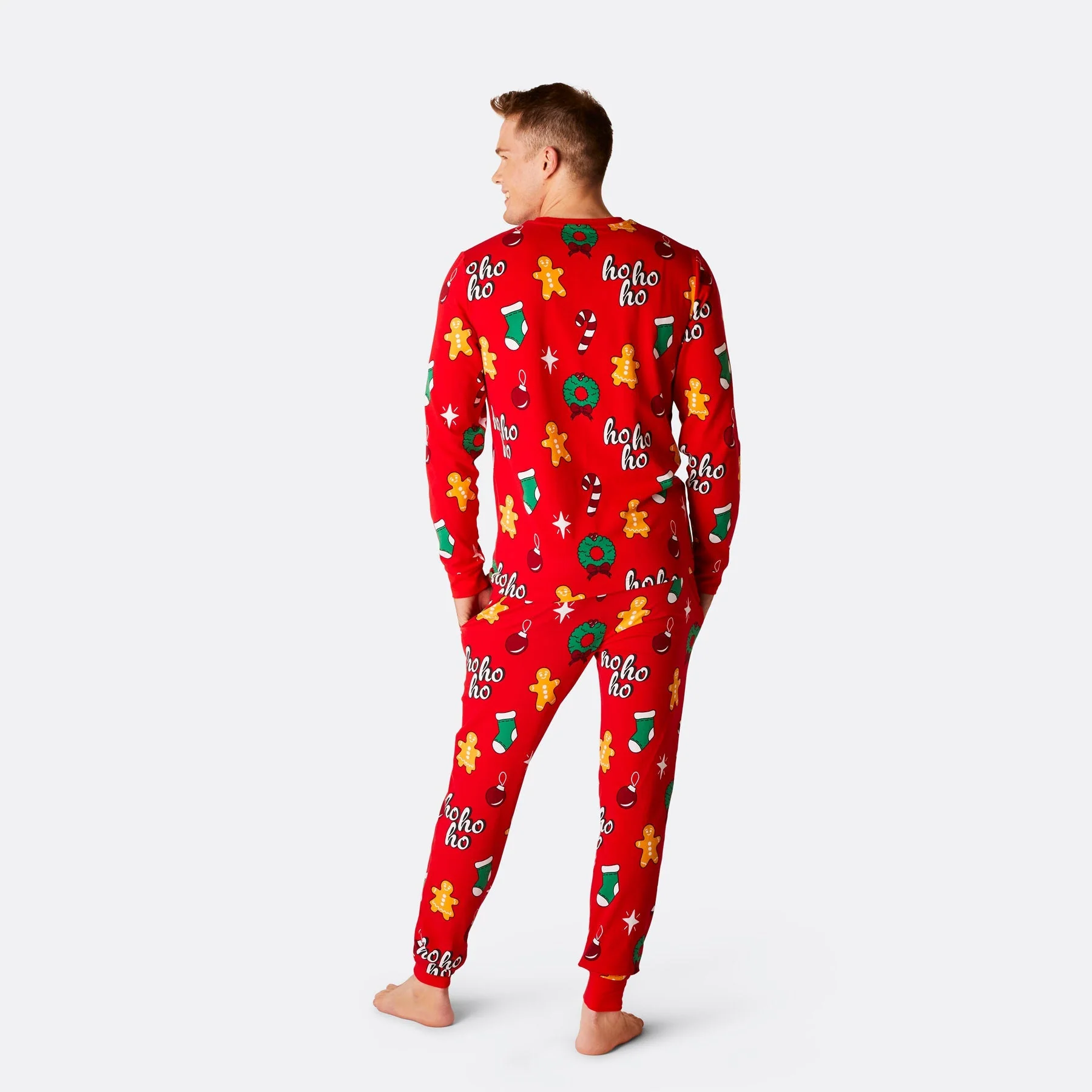 Roter Hohoho Weihnachtspyjama Herren - Image 3