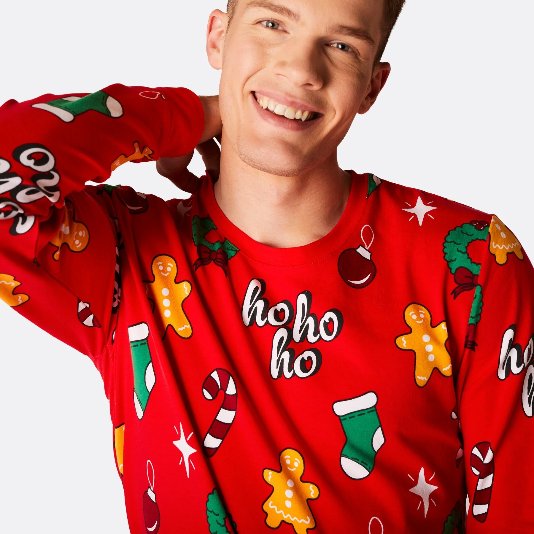 Roter Hohoho Weihnachtspyjama Herren - Image 4