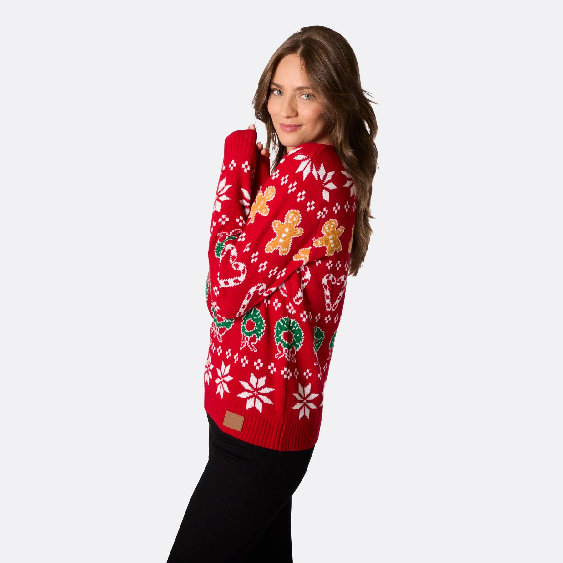 Roter Klassischer Weihnachtspullover Damen - Image 3