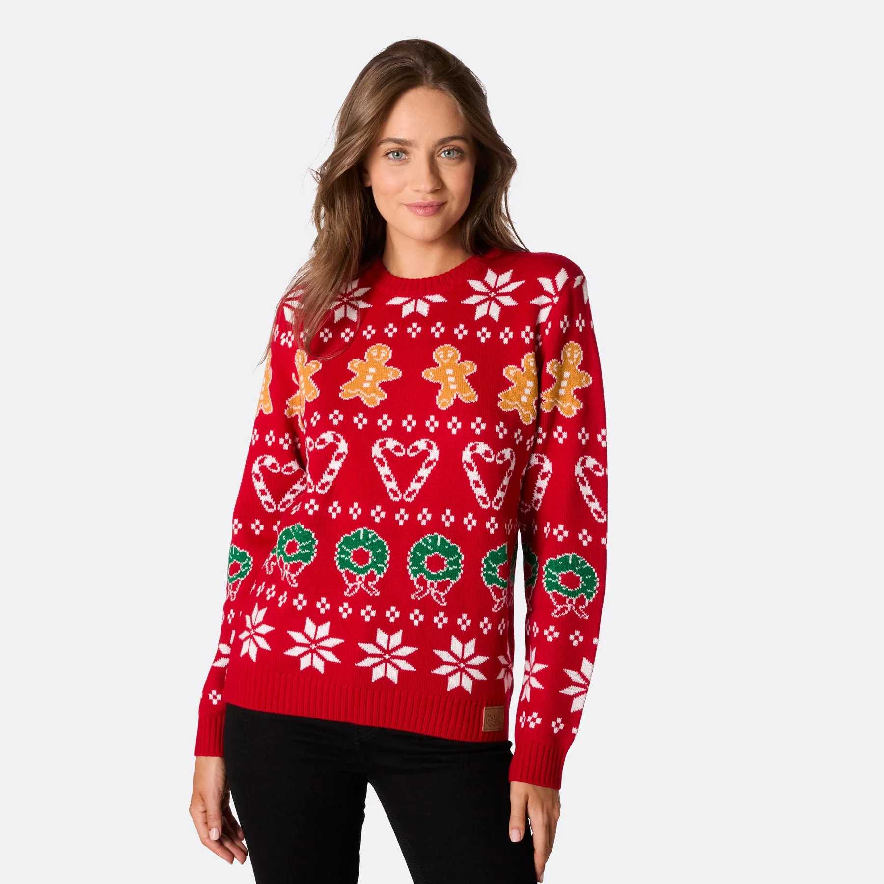 Roter Klassischer Weihnachtspullover Damen - Image 4