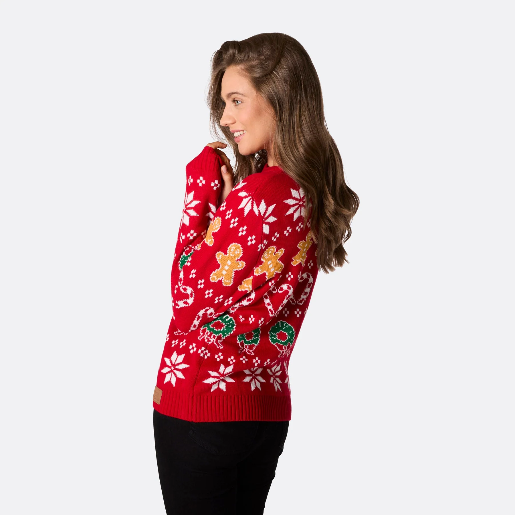Roter Klassischer Weihnachtspullover Damen - Image 5