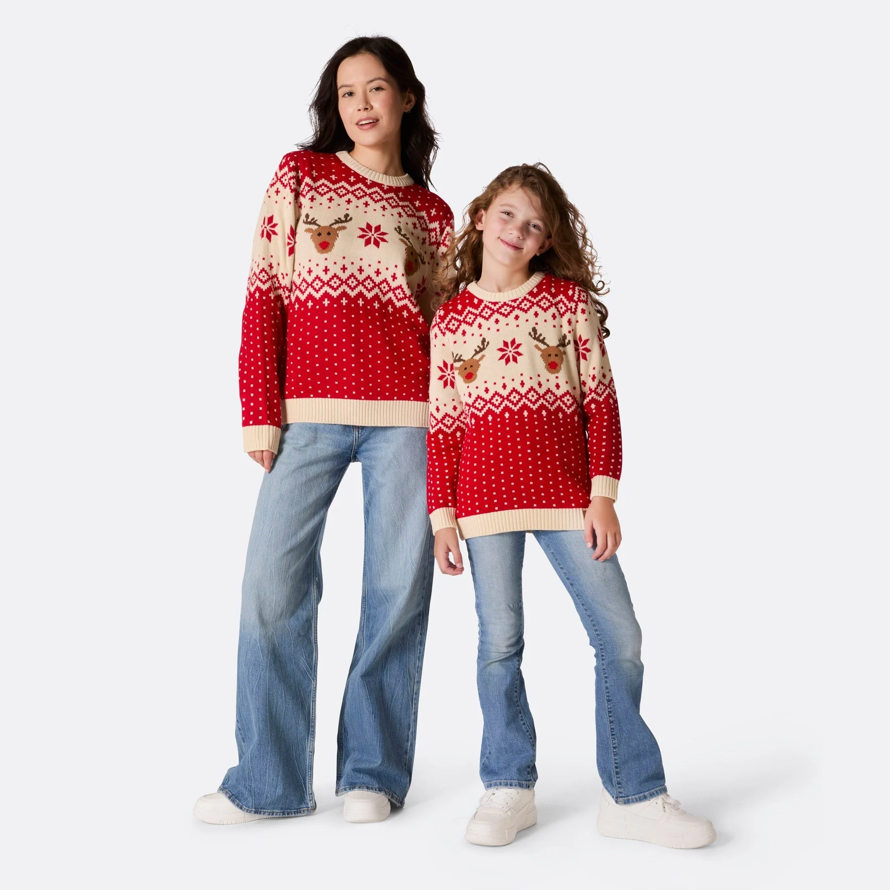 Roter Retro Rentier Weihnachtspullover für die ganze Familie - Image 10