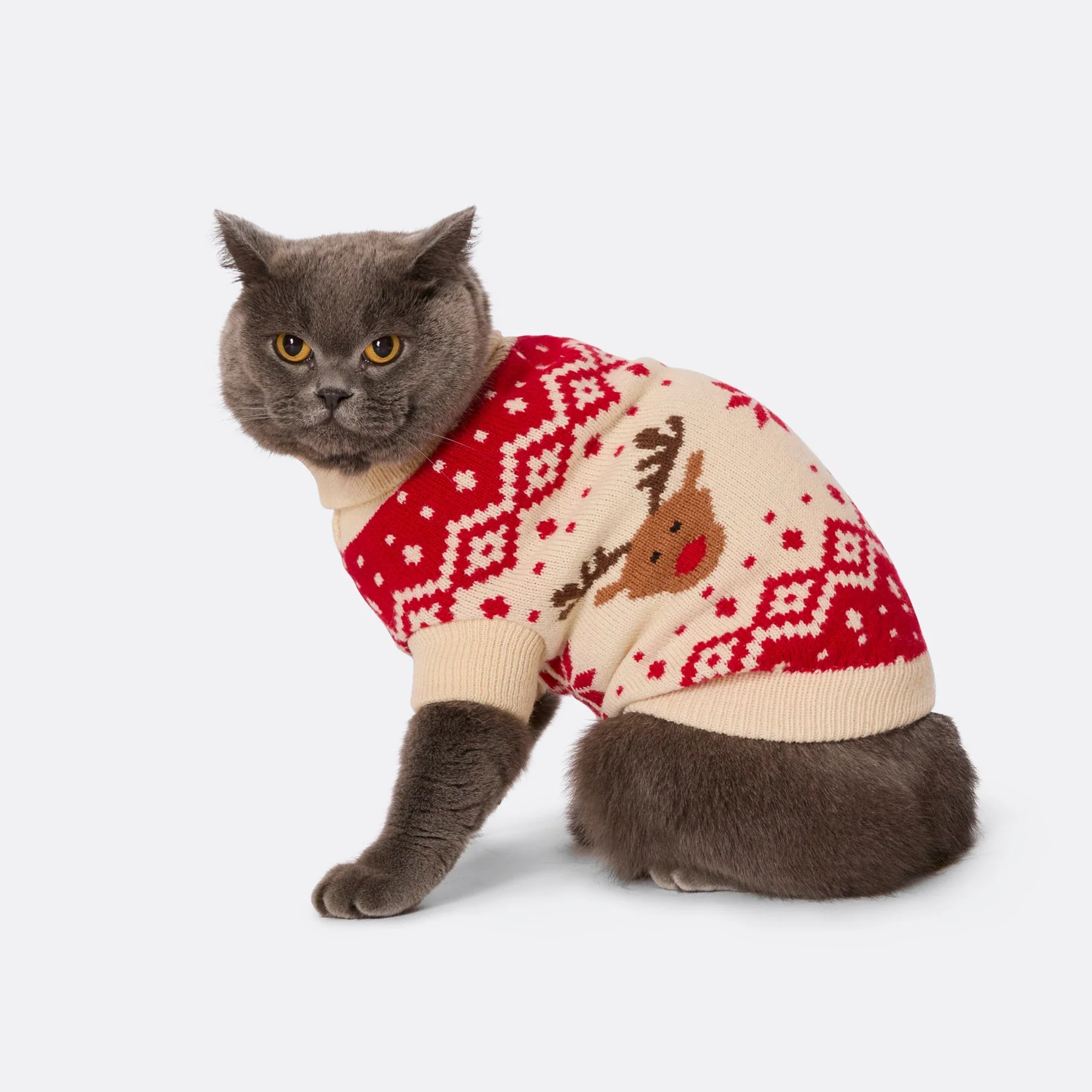 Roter Retro Rentier Weihnachtspullover für die ganze Familie - Image 6