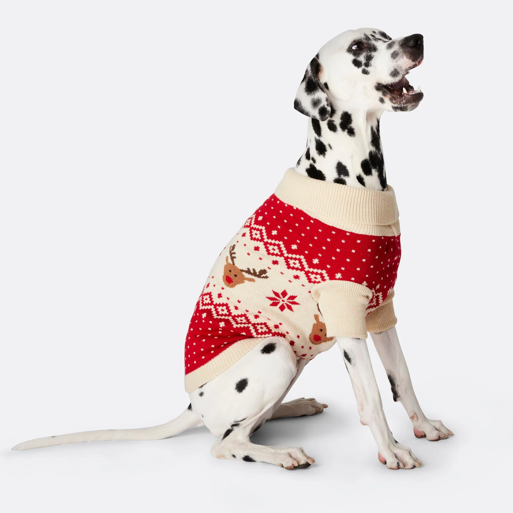 Roter Retro Rentier Weihnachtspullover für Hunde - Image 6